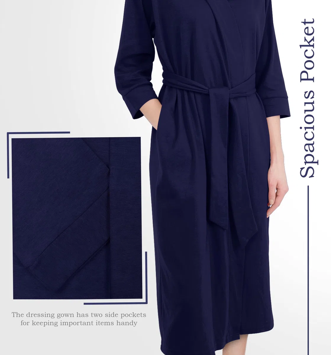 NY Threads Peignoir Léger et Luxueux en Tricot pour Femmes, en Poly Coton Doux