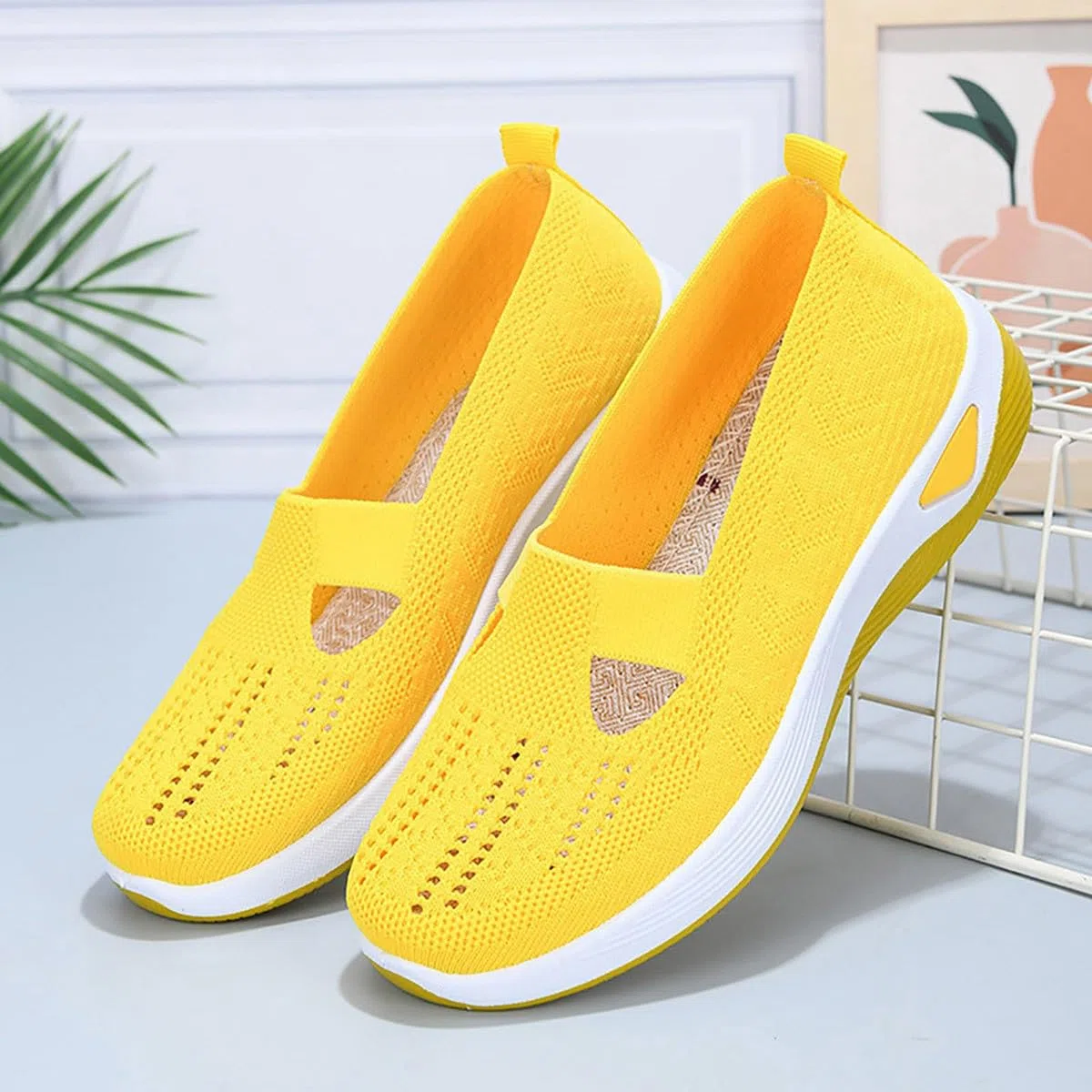 Chaussures Femme Confort Chic sans Lacets Orthopédique Baskets De Marche