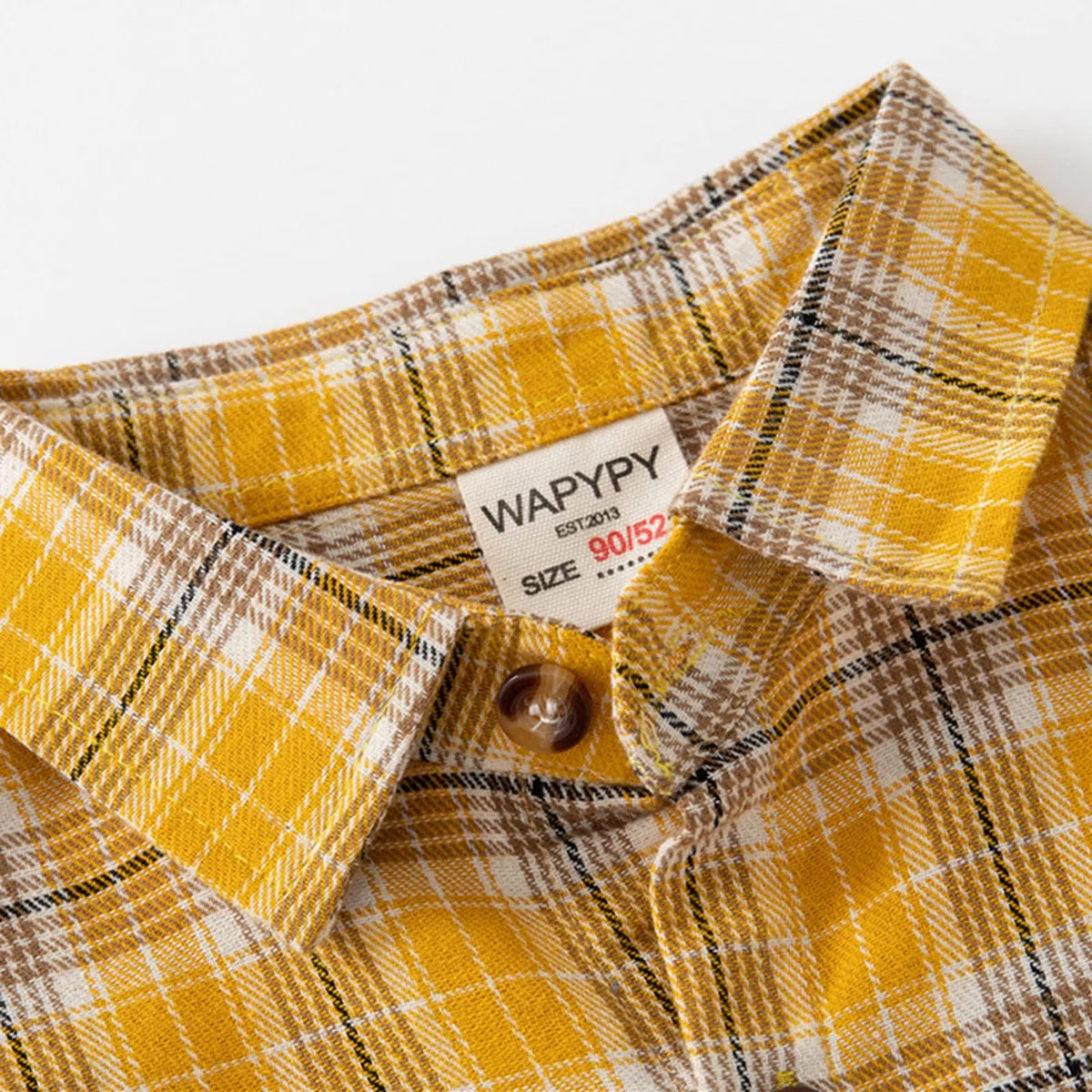 Enfant Garçon Manches Longues Hiver Shirt Tops Manteau Outwear pour Bébé Vêtements à Carreaux Jaune Bleu