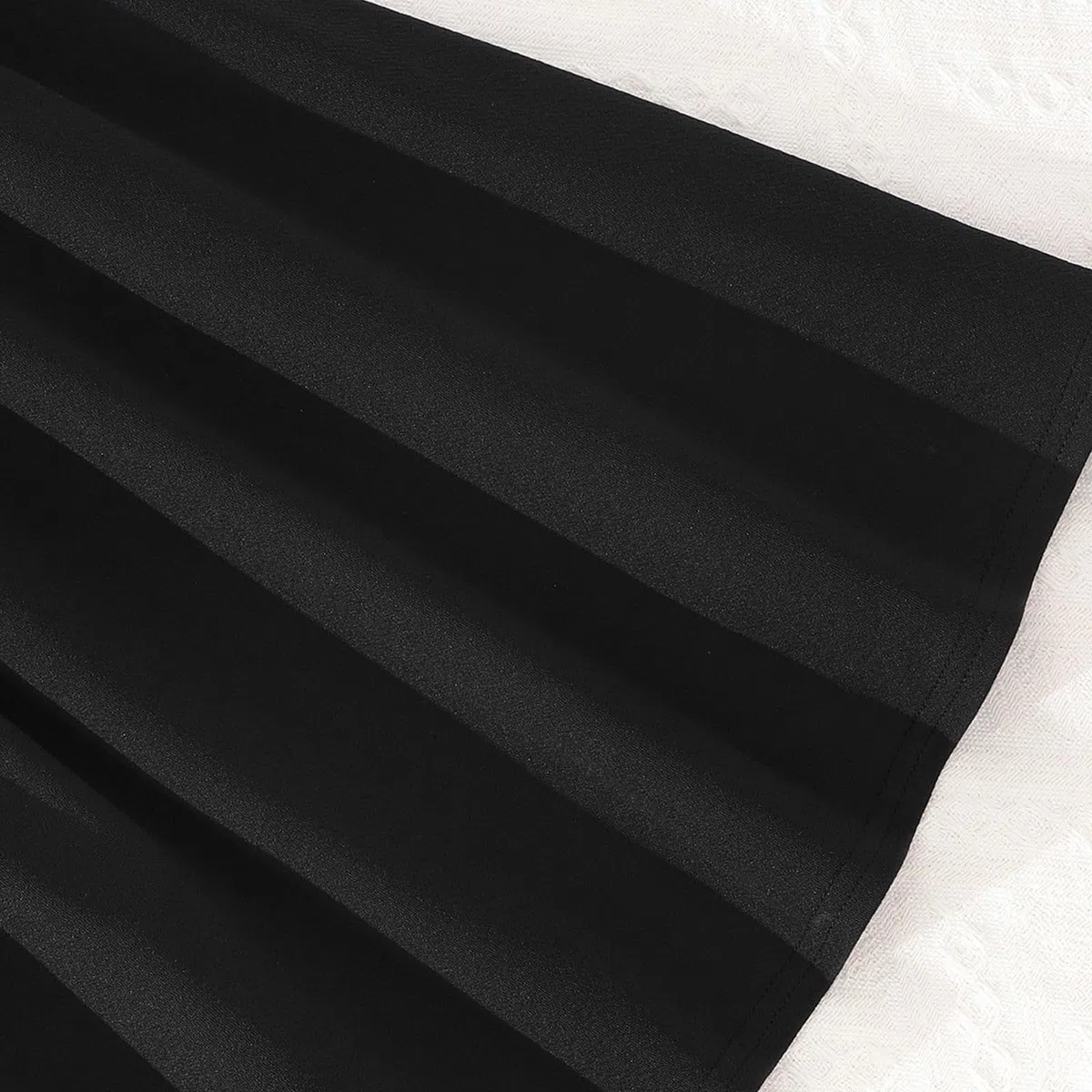 Ensemble de vêtements d'été pour Petites Filles, Hauts et Robe Solides à Manches Courtes, Tenues 2 pièces pour Enfants Combinaison Fille Noire