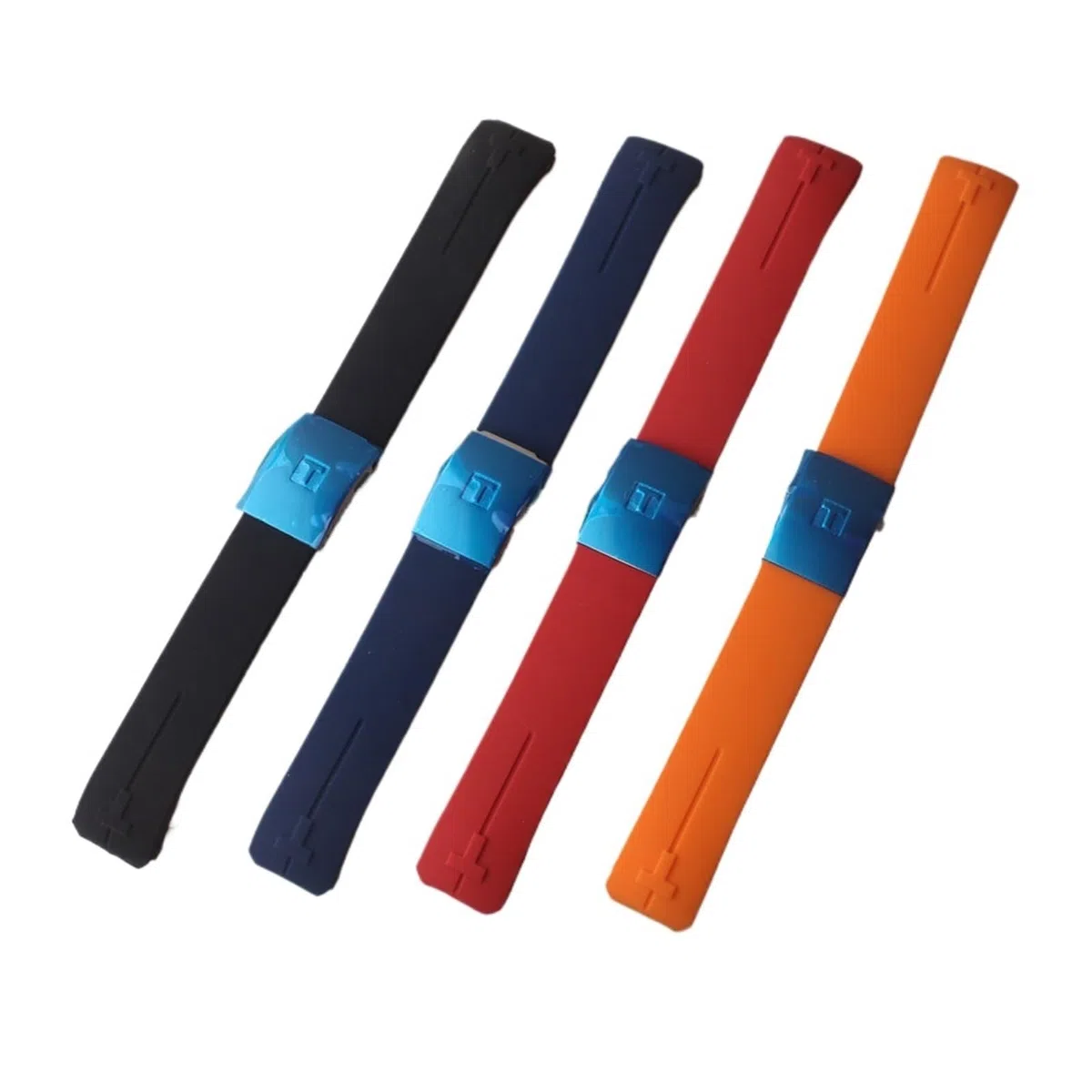 Bracelet de montre en silicone de haute qualité, extrémités incurvées spéciales, compatible avec les accessoires de montre de sport T, rouge, orange, noir, bracelets de 21 mm, T013420