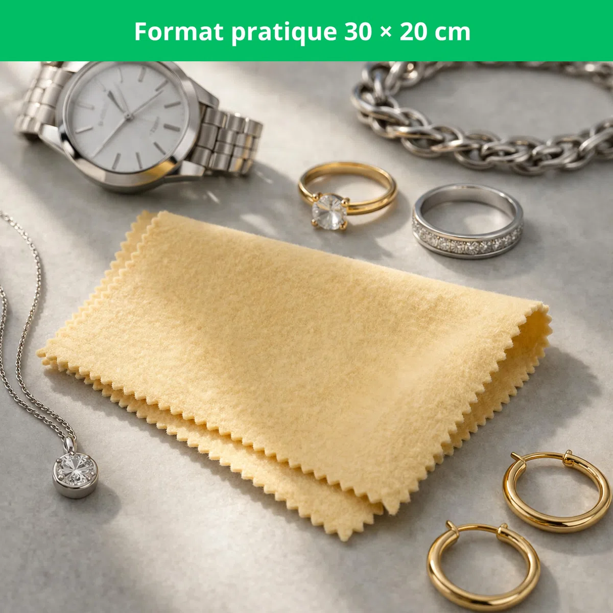 Chamoisine - pour l'Entretien des Bijoux en Argent et en Or | Nettoie l’oxydation, ravive la brillance, utilisation à sec