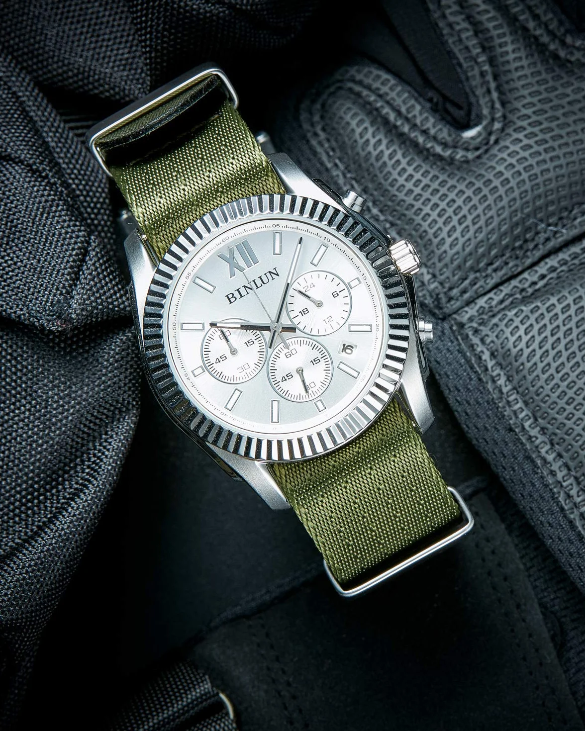 BINLUN Bracelet de Montre en Nylon Balistique Militaire Remplacement Bracelet Montre Tressé avec Noir/Argent Boucle en Acier Hommes Femmes 20 Couleurs 18mm 20mm 22mm 24mm (Version de Mise à Niveau)