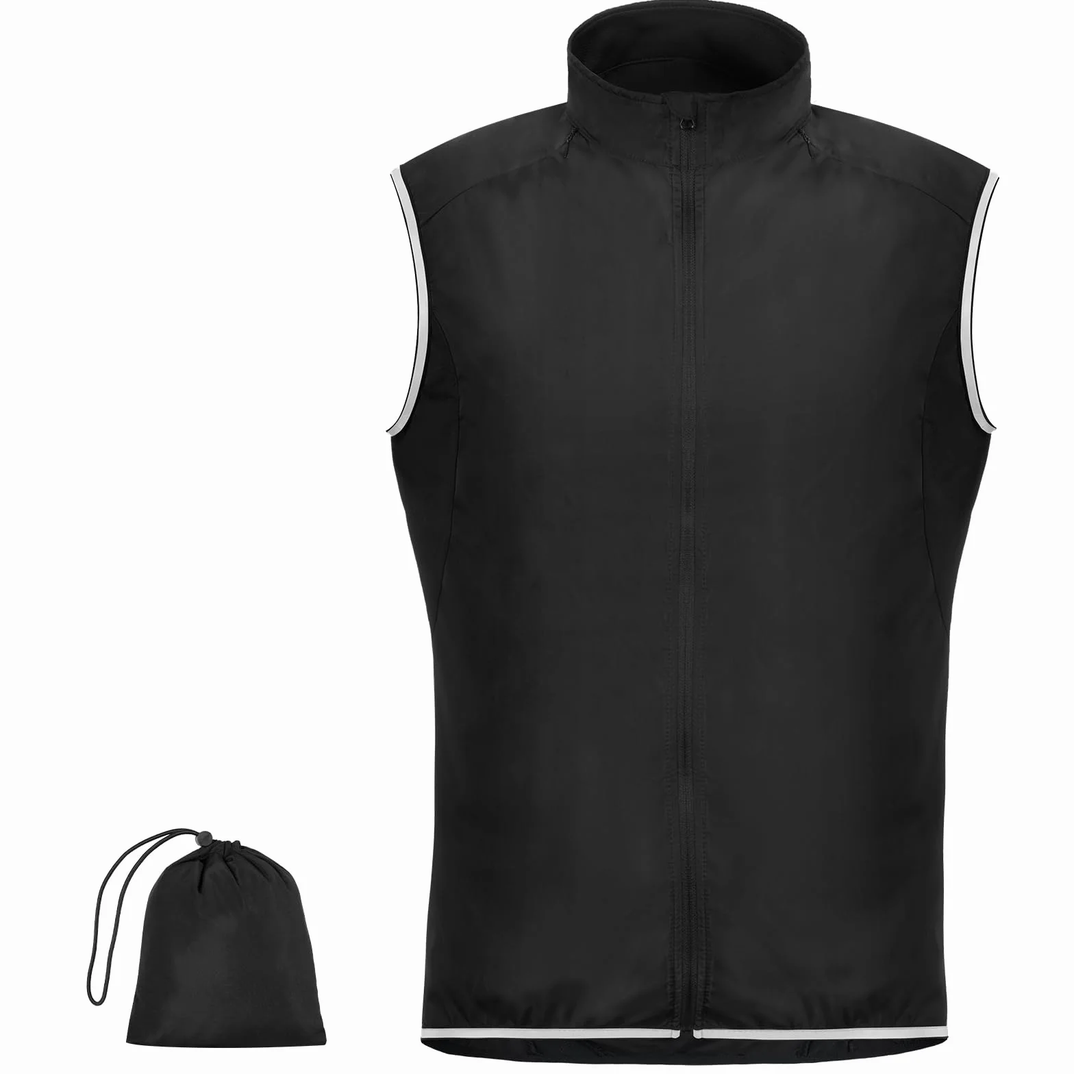 Vestes Cyclisme Léger, Veste Cyclisme Homme Imperméable avec Bandes Réfléchissantes Veste Haute visibilité, Veste de Cyclisme pour Running, Excercice, Velo, VTT, Noir