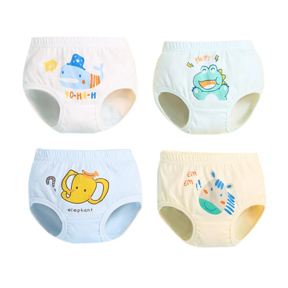 Lot de 4 culottes en coton pour bébé fille garçon et enfant