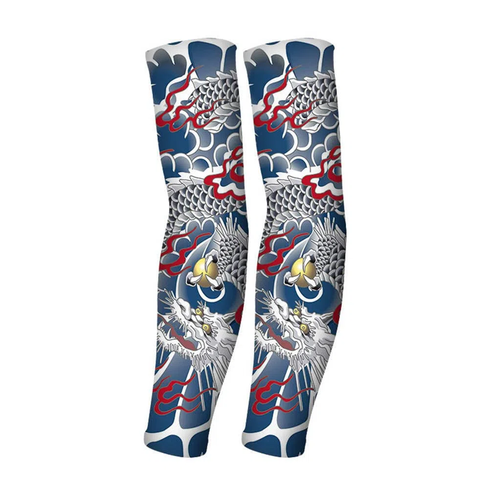 Manchons de faux tatouages temporaires à enfiler pour homme et femme - Accessoire de vêtements pour activités de plein air