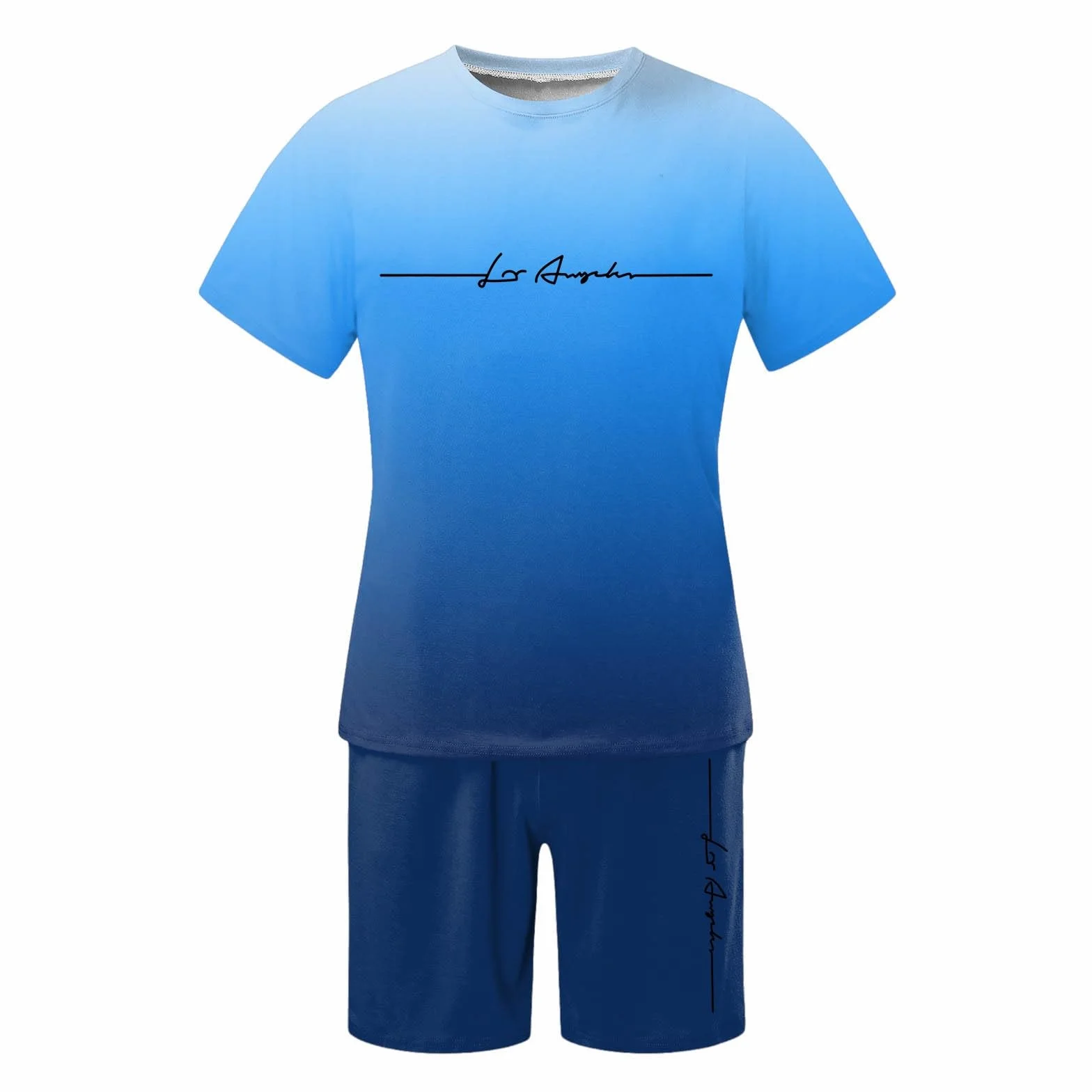 Ensemble Short Tee Shirt Homme Sport Ensemble Homme Ete Chic, Court Taille Elastique Survetement Sportswear Manches Courtes Respirant Tenue Chemise Bermuda Baggy 2 Pièce Jogging S-6Xl Taille Unique