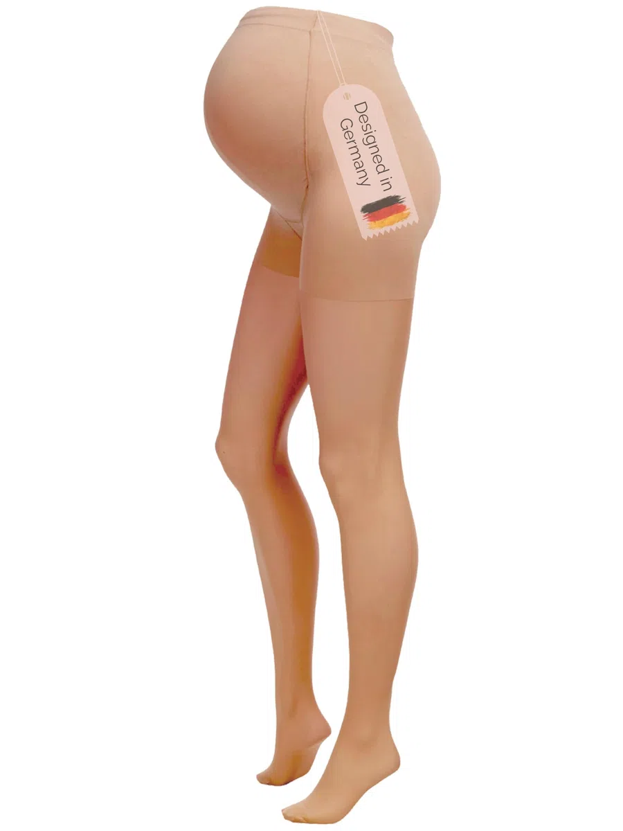 Herzmutter Collants grossesse femme Voile 20DEN - Collant de maternité transparents et mats - Beige, Noir - Lot de 1 & 2-1200