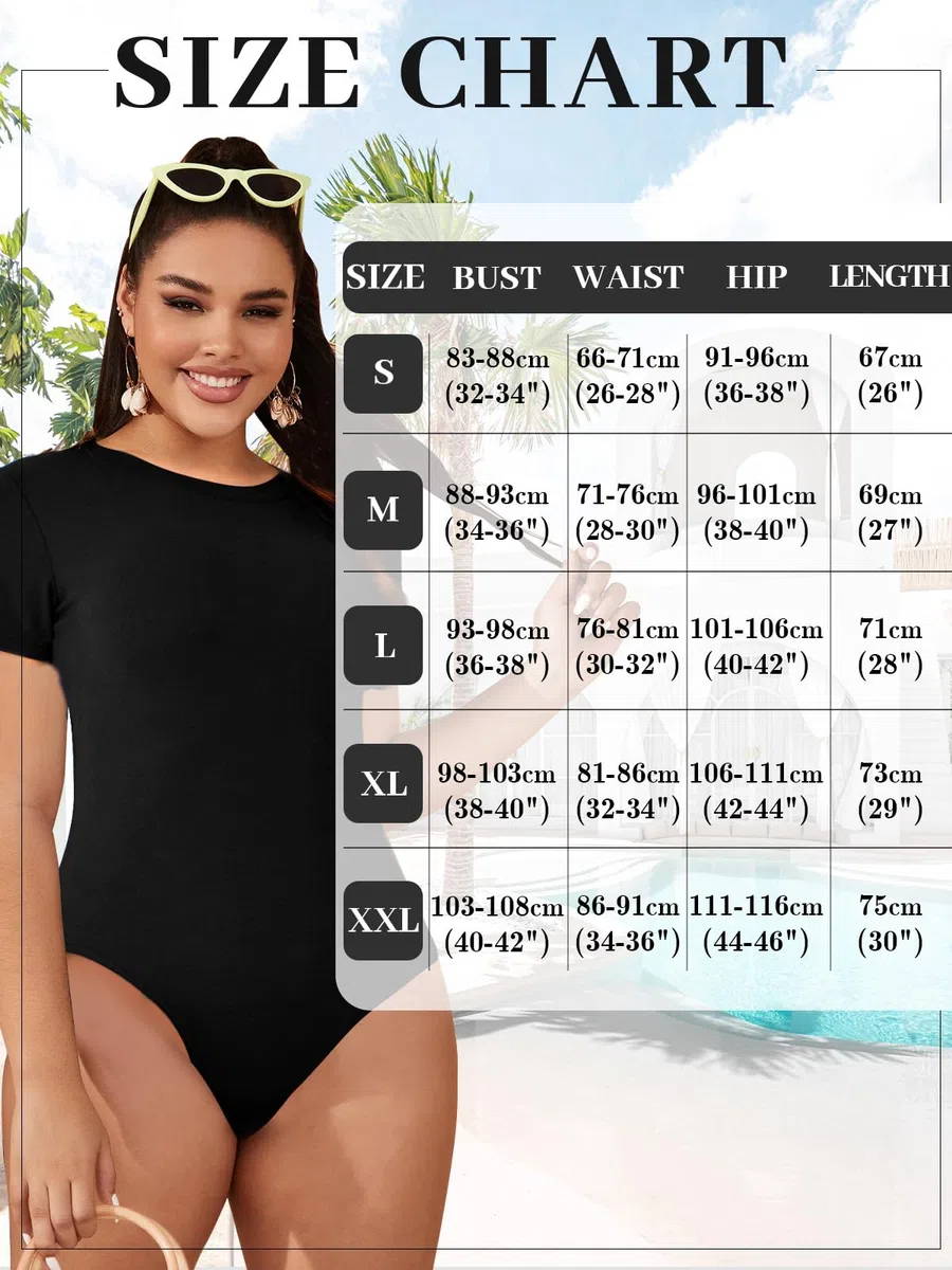 Body Femme Manches Courtes Bodys Femme Chic Col Rond Bodysuit Élastiqué Body String avec Snap