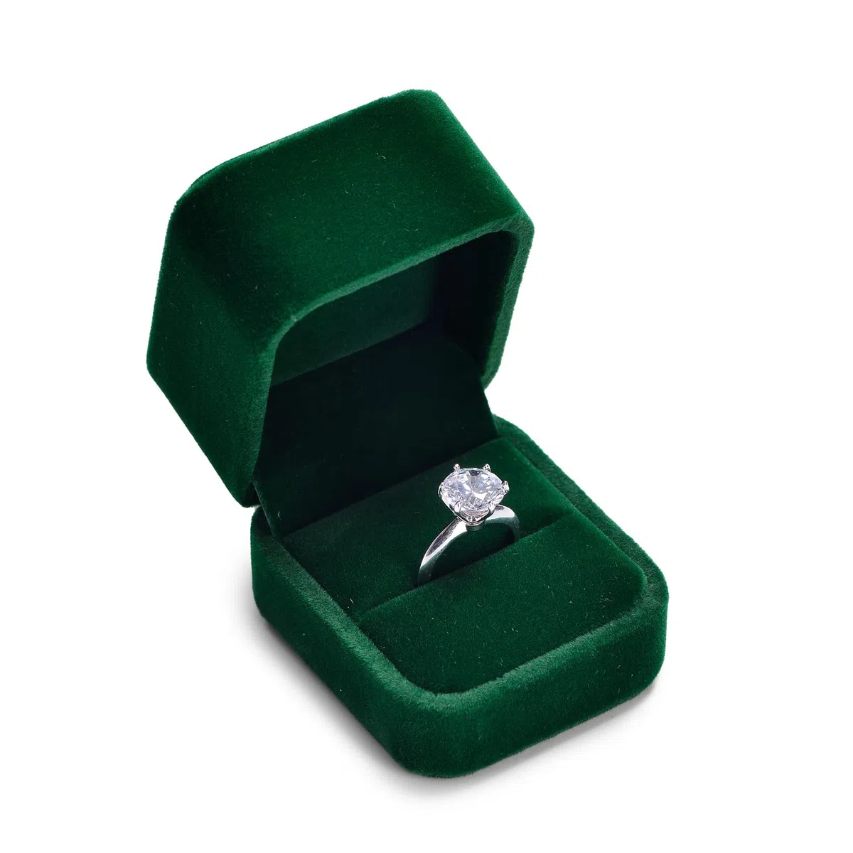Oirlv Vert Foncé Velours Boite Bague,Boite a Bijoux,Ecrin Bague,Ring box pour Fiancaille Mariage Proposition Anniversaire Saint Valentin