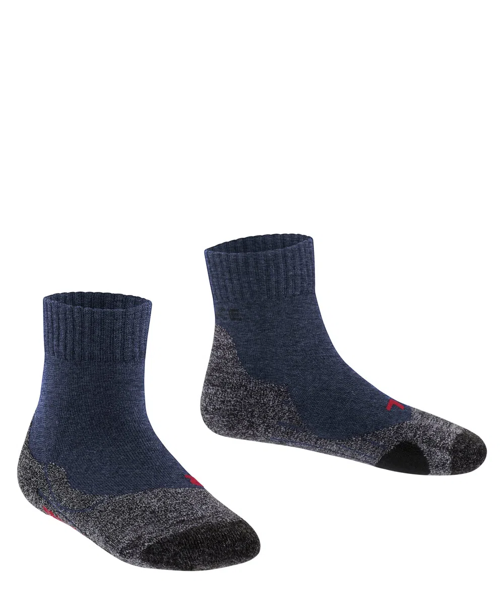 FALKE mixte enfant TK2 Short chaussettes de randonnée rembourrage moyen anti-ampoule chaudes courtes respirantes séchage rapide régulation climatique anti-odeur laine fil fonctionnel 1 paire
