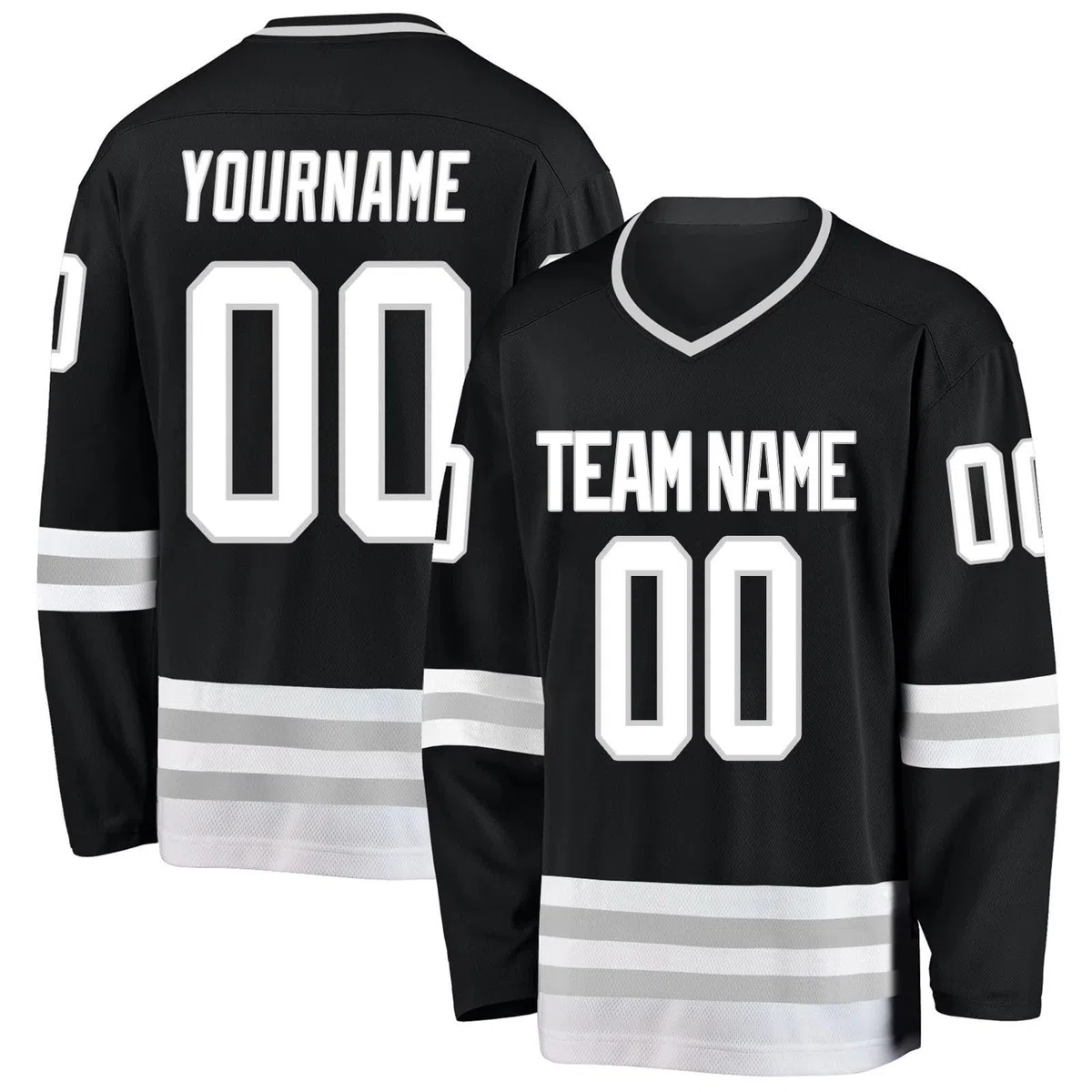 Maillot de Hockey Personnalisé - Concevez Votre Shirt de Hockey Personnalise avec Votre Nom équipe Numéro à Col en V Homme Femme Youth Maillots de Hockey sur Glace S-5XL