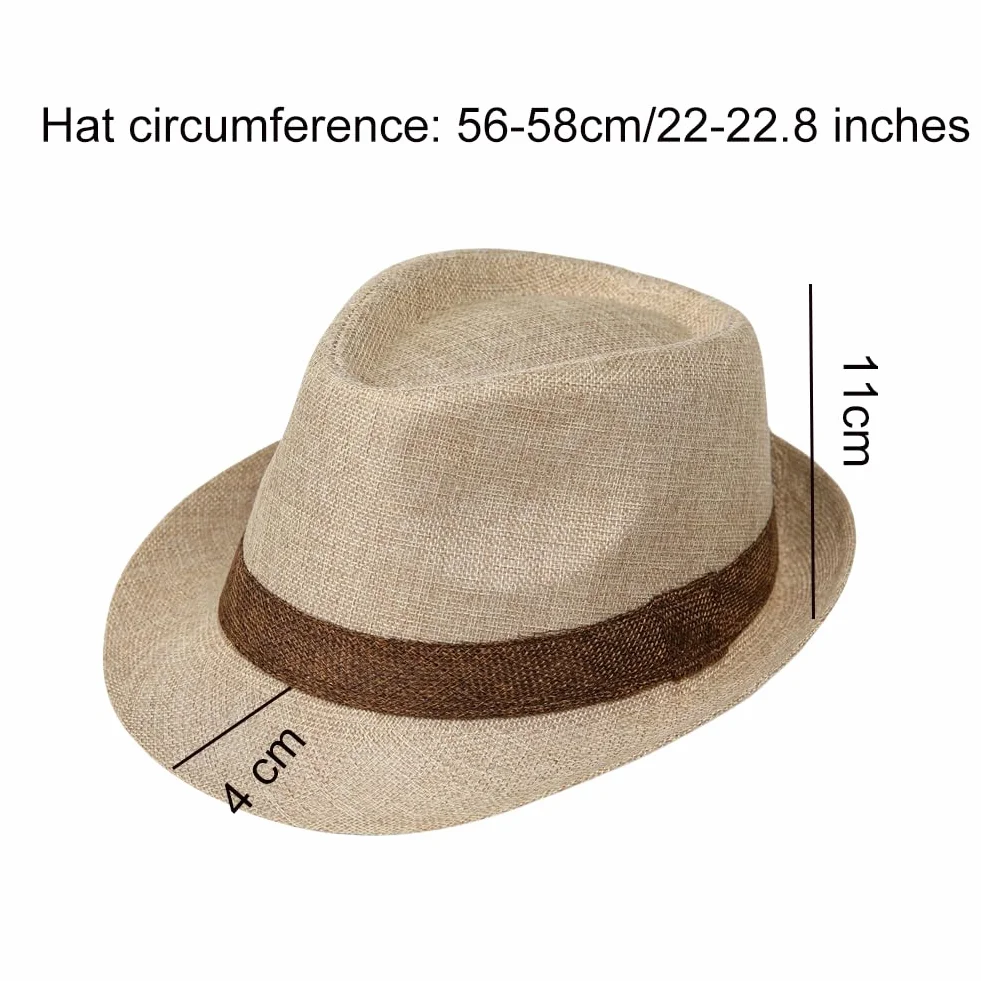 Chapeau Fedora en paille classique Panama Trilby avec bord court pour homme, léger et respirant pour voyage, tenue décontractée