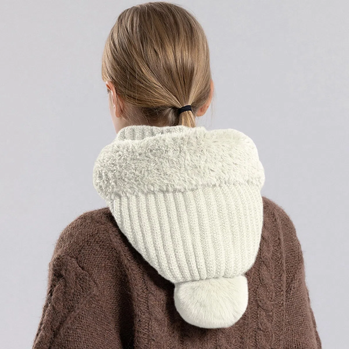 GWAWG Ensemble Bonnet et écharpe d'hiver, 2 en 1, Doublure Polaire épaisse et Douce, Bonnet tricoté, Cache-Cou Circulaire pour Femmes et Hommes, Ski, Sports de Plein air Quotidiens