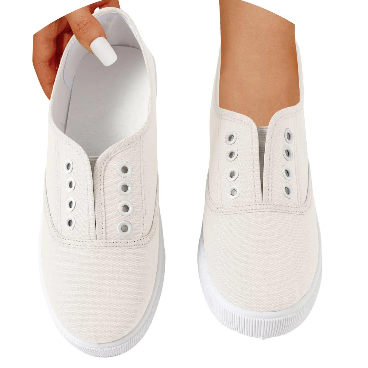 Générique Basket Femme-Chaussures en Toile légères et Confortables pour Femme - Chaussures décontractées Tendance en Toile à Lacets - Chaussures de Marche Classiques Plates pour Femme et Fille