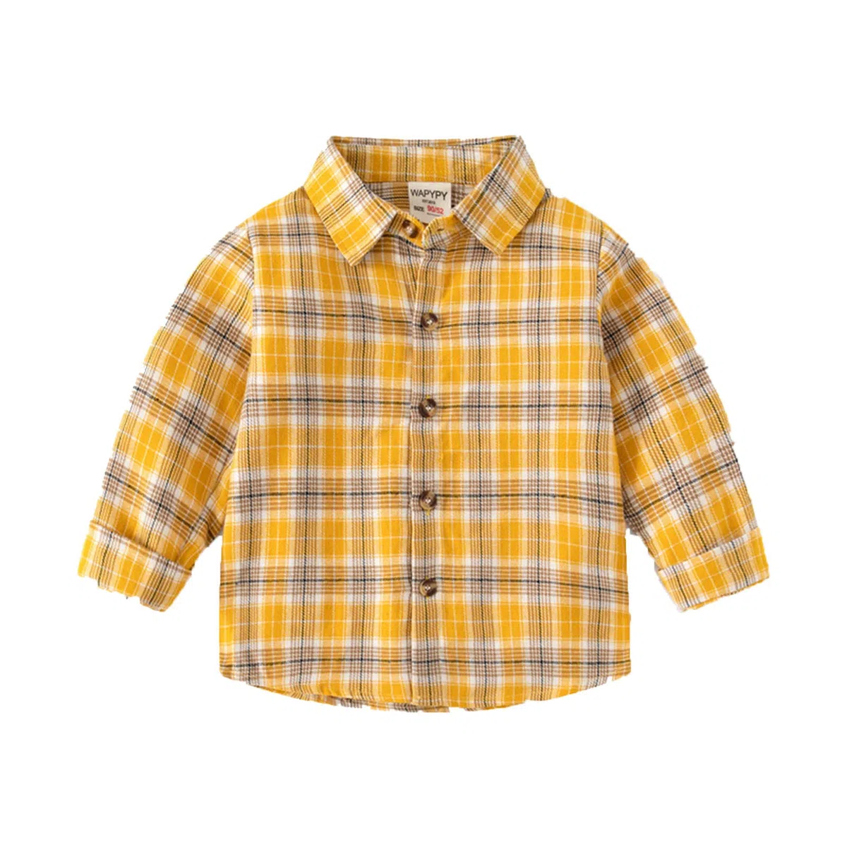 Enfant Garçon Manches Longues Hiver Shirt Tops Manteau Outwear pour Bébé Vêtements à Carreaux Jaune Bleu