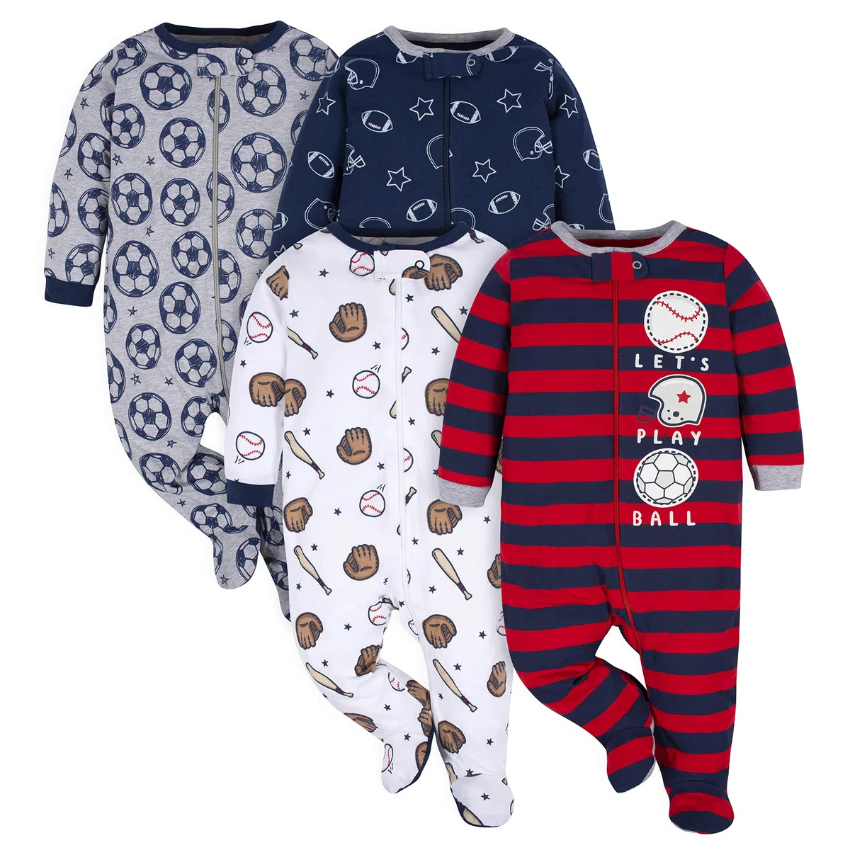 Gerber Sleep 'N Play Lot de 4 grenouillères pour garçons