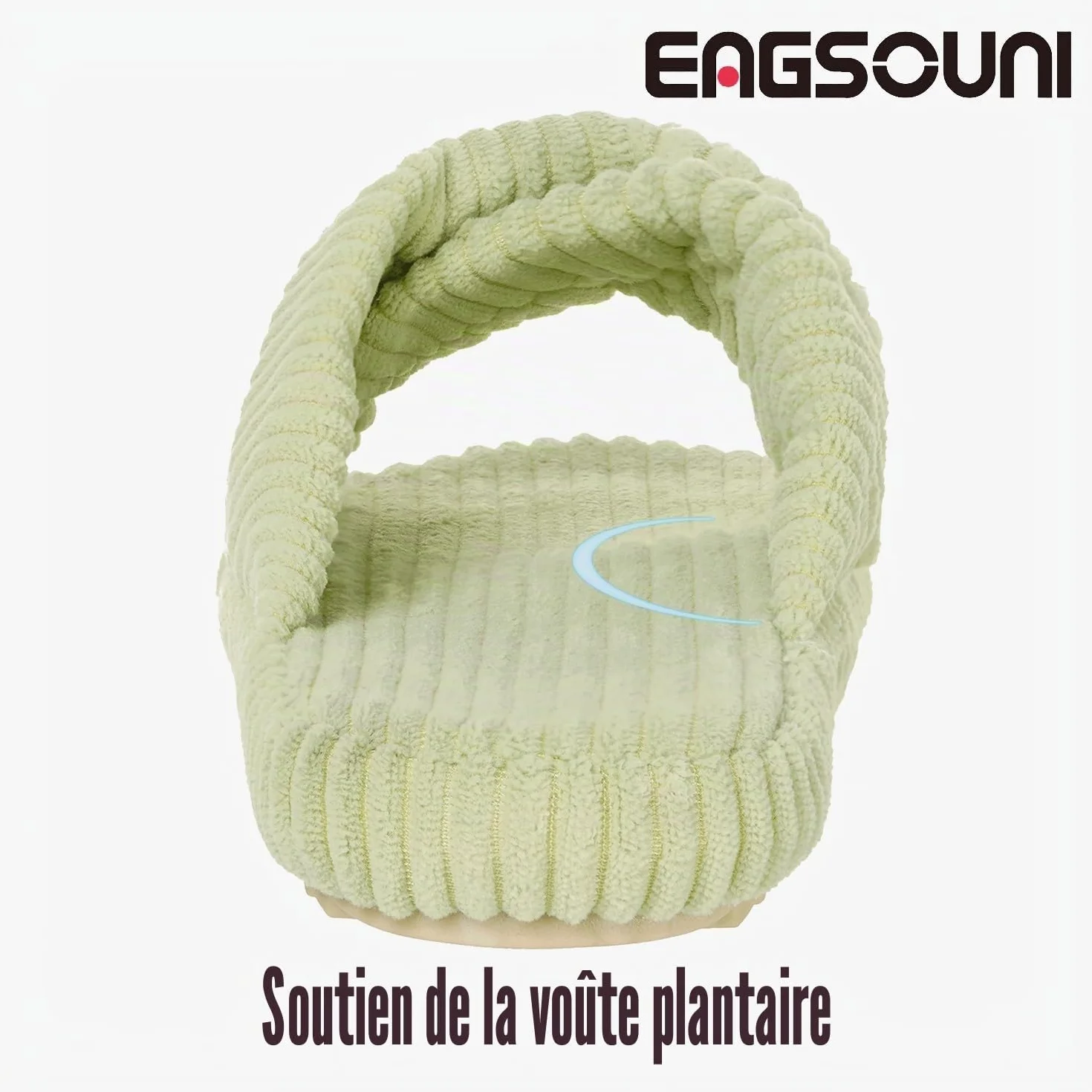 Eagsouni Pantoufles Femme Large Mousse à Mémoire Chaussons Confortable Cord Bandes Croisées Bout Ouvert Chaussures Antidérapantes Slippers
