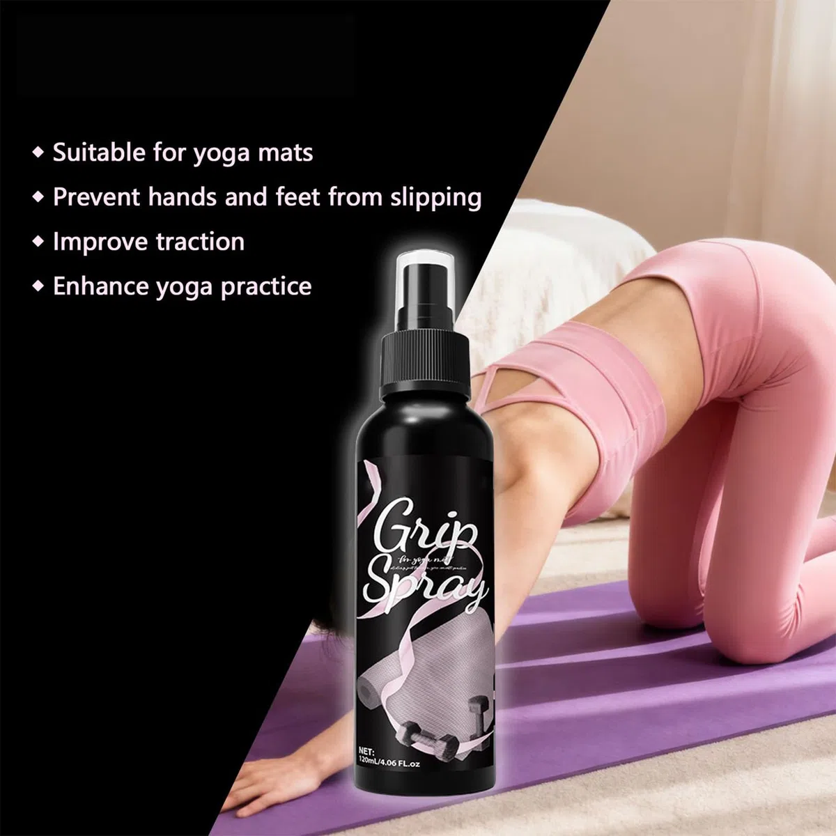 Nettoyer de pulvérisation de tapis de yoga - Liquide anti-glissé non collant pour chaussures de sport, gants et équipement de gym