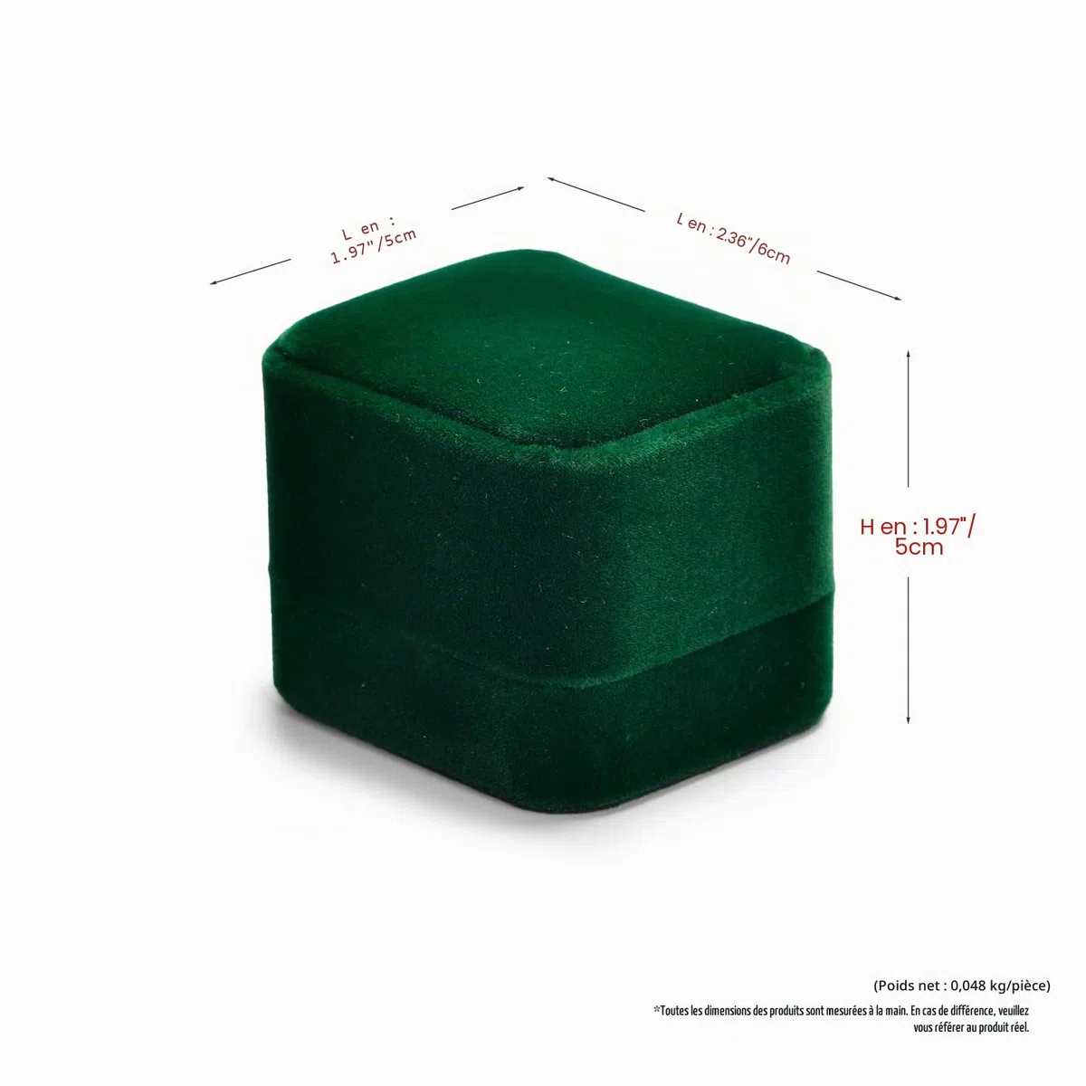 Oirlv Vert Foncé Velours Boite Bague,Boite a Bijoux,Ecrin Bague,Ring box pour Fiancaille Mariage Proposition Anniversaire Saint Valentin