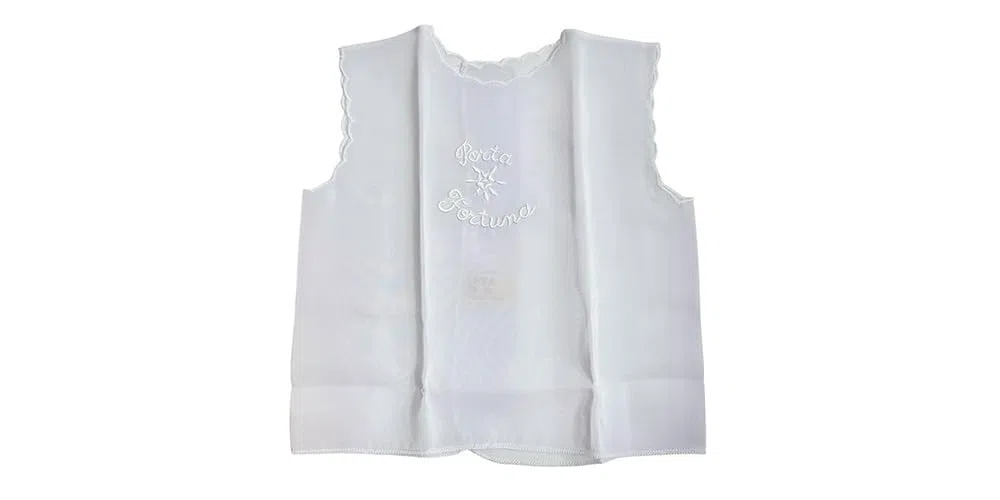 ADF Chemise bonne Fortuna Brodé pour nouveau-né,Emmanchure 100% soie Made in Italy