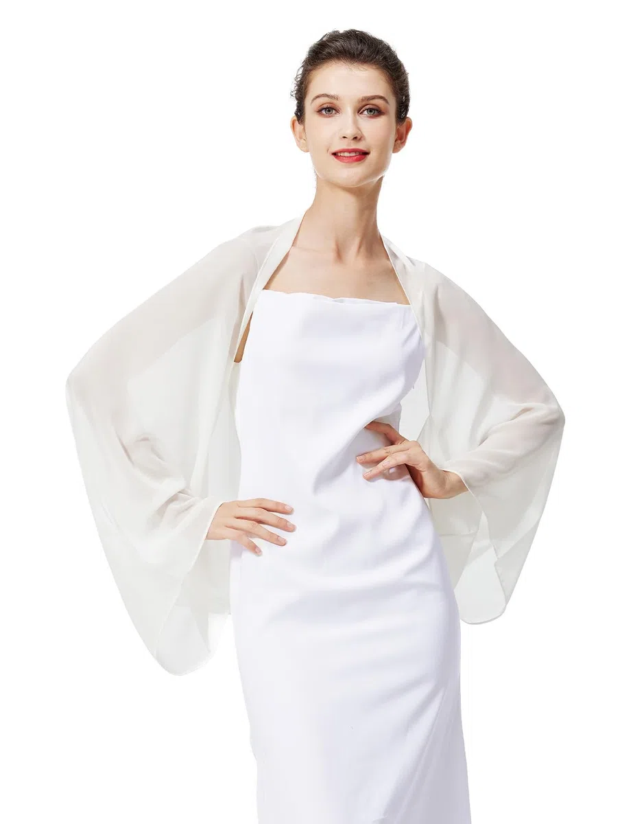 BEAUTELICATE Cardigan Boléro En Mousseline De Soie Couverture Veste à Manche Transparent Grande Taille De Femme Mariée Soirée Mariage Cérémonie D’été