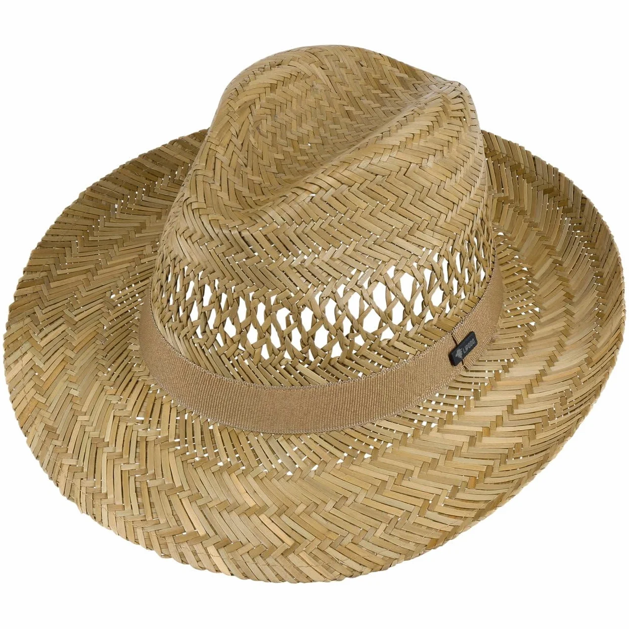 Lipodo Chapeau en Paille Classic Homme - Made in Italy D'Ete Fedora de Soleil avec Ruban Gros Grain Ete Printemps-ete