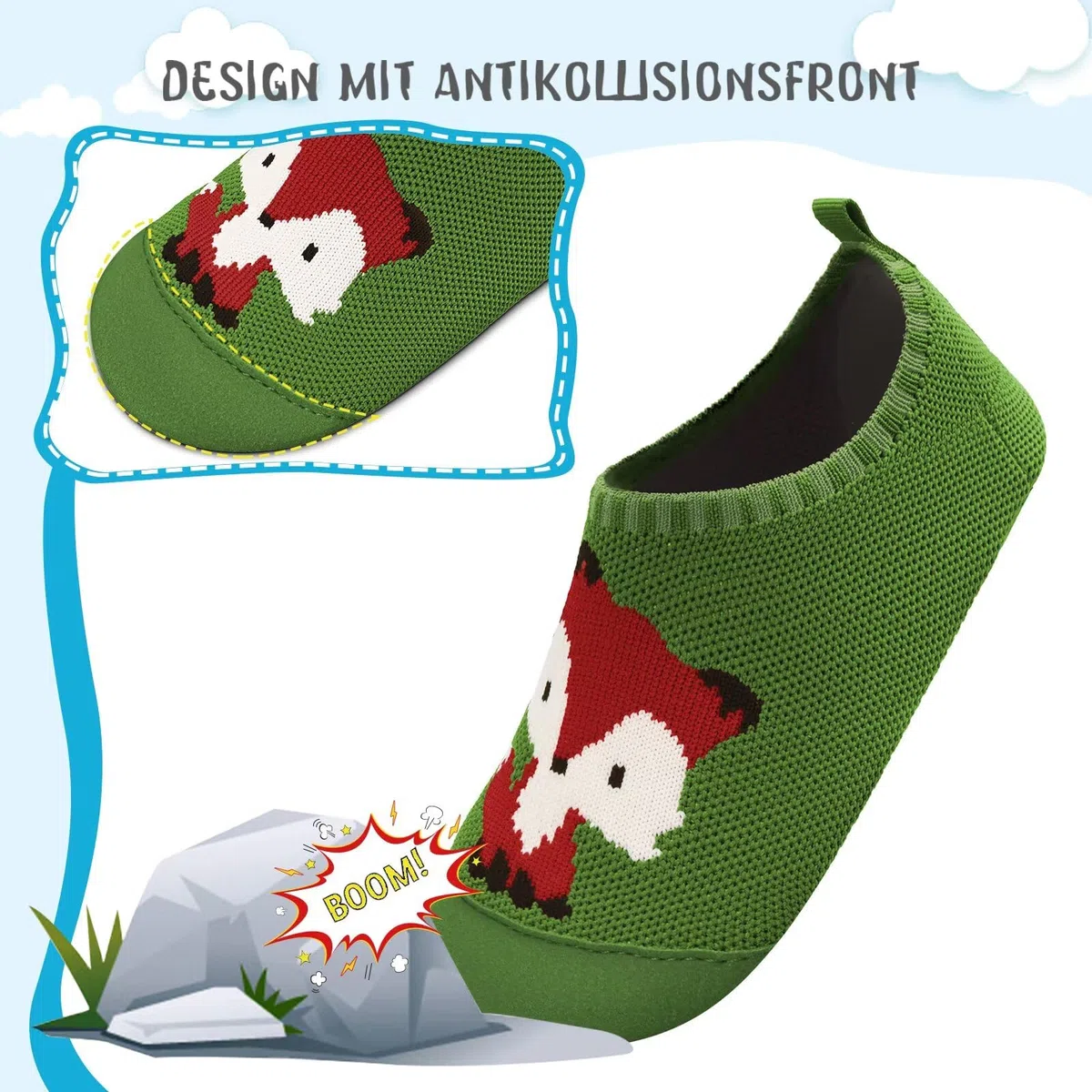 Kyopp Garcon Chaussettes Chaussures Fille Respirant Chaussons Antidérapante Chaussons Bébé Enfant Mixte Enfant