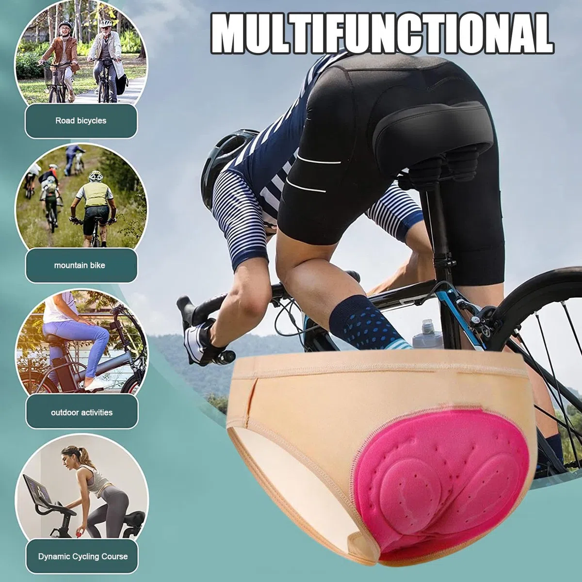 sous-vêtements de Cyclisme pour Femmes, Slips d'équitation pour Femmes - sous-vêtements de Cyclisme Respirants multifonctionnels | Vêtements de Cyclisme Extensibles Anti-Transpiration