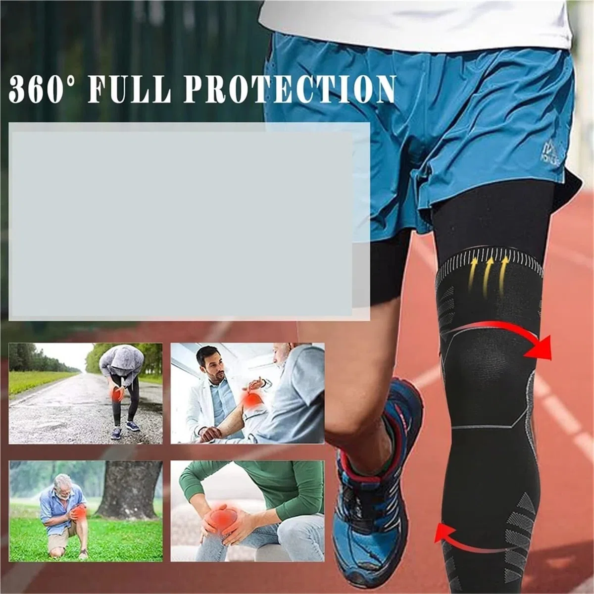 Manchon de Compression Jambe Manches longues de Compression for les jambes complètes, 1 pièce, protection du genou, for hommes et femmes, basket-ball, cyclisme Pour le sport
