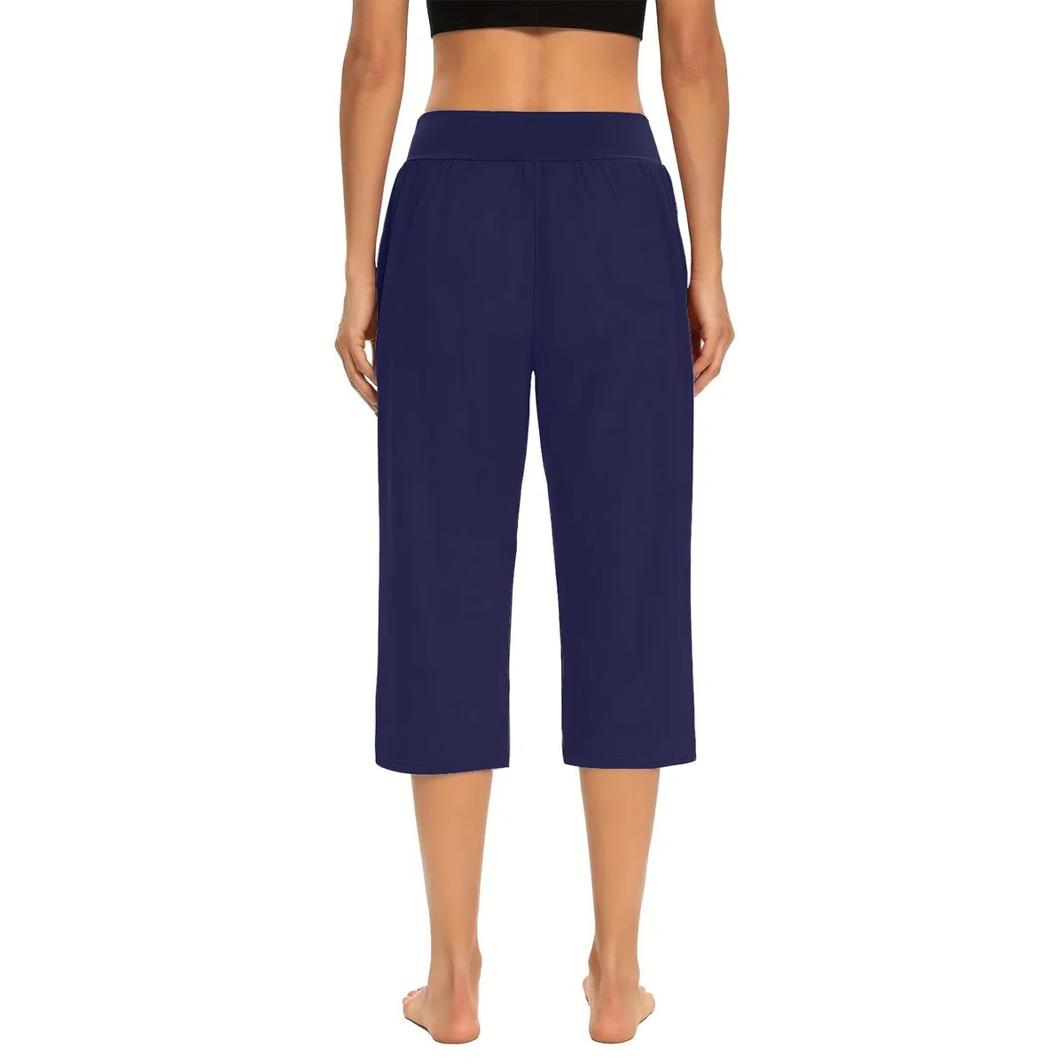 2024 Pantalon Été Femme Pantalon Casual Taille Haute Couleur Unie Femme Élasticité Respirants Été Taille Élastique Cordon De Serrage Pantalon Fluide Femme avec Poches Pantalon De Plage