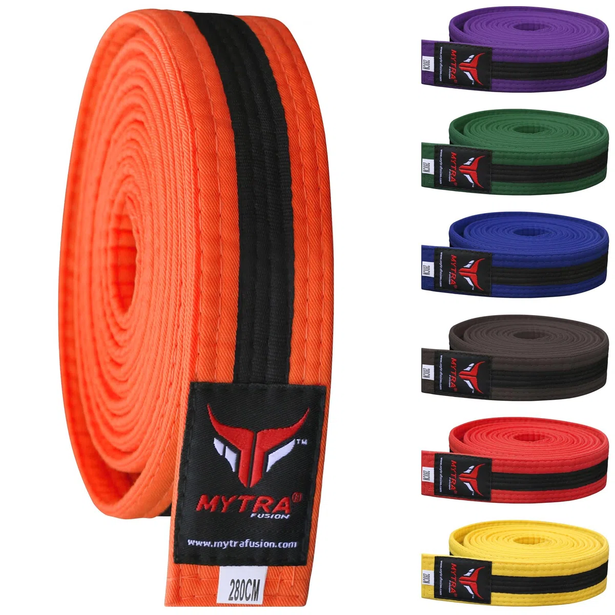 Mytra Fusion Ceinture karaté Durable Ceinture jjb, Ceinture JJB, BJJ Ceinture jjb, Plusieurs Couleurs, Ceinture Arts Martiaux, Ceinture Taekwondo pour Hommes et Femmes