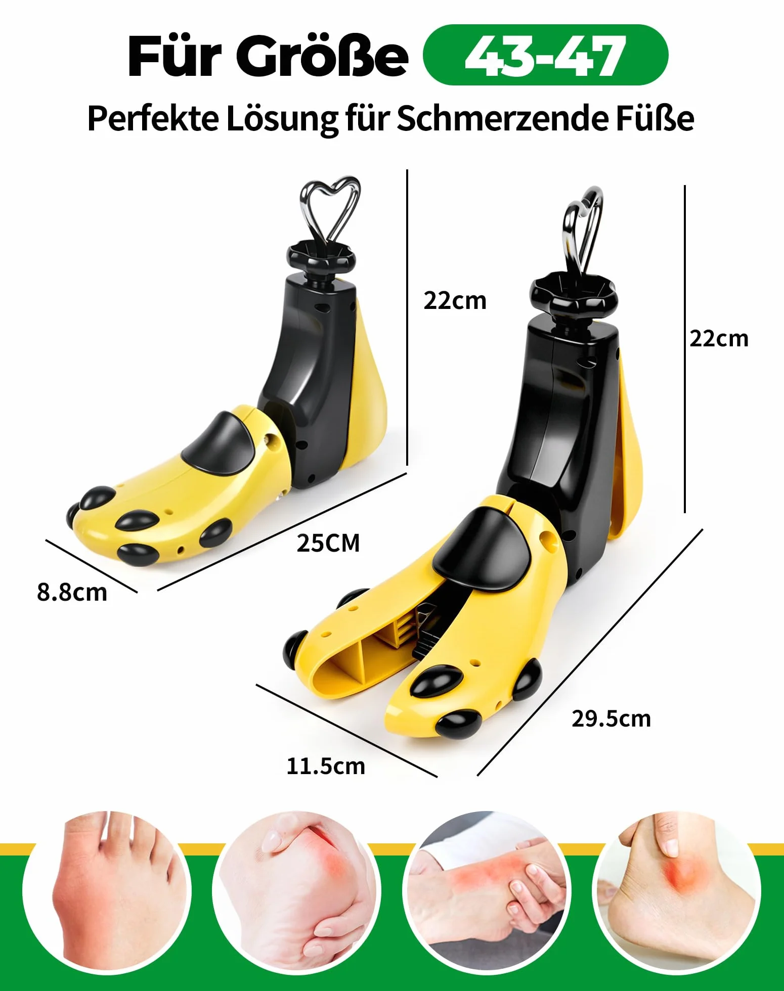 Embauchoirs Chaussures Homme Femme Elargisseur Chaussure Ecarteur Bottes Réglable Largeur et Longueurs Agrandisseur Embochoire Chaussure avec Chausse-pied (43-47)