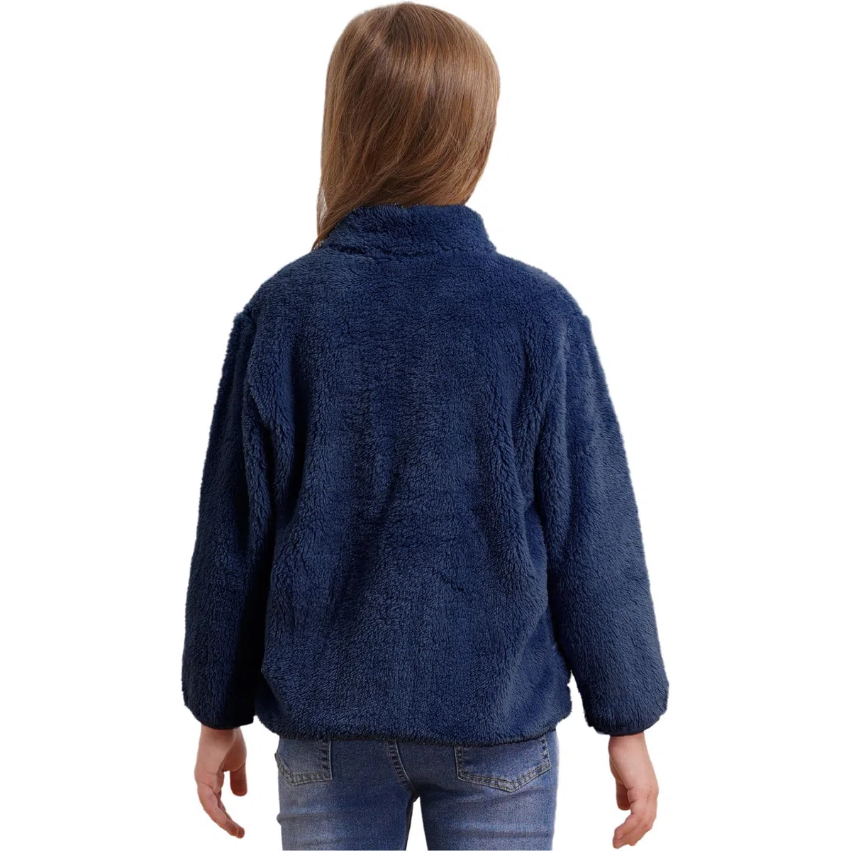 Enfant Fille Garçon Blouson Polaire Chaud Veste Sweat Zippé Peluche Hiver Automne Décontracté