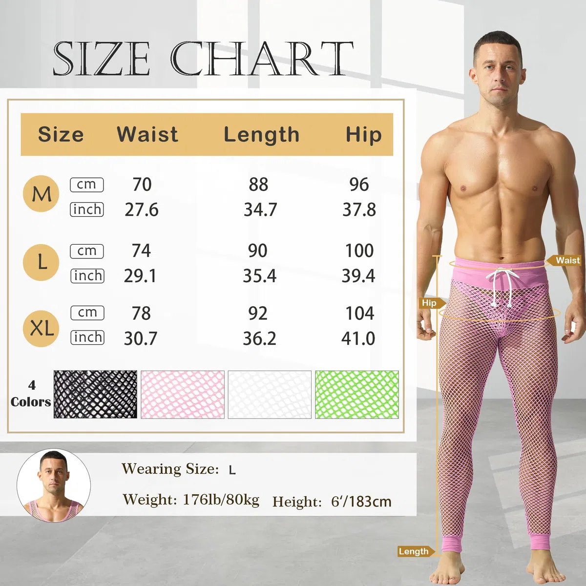 Leggings Actifs pour Hommes - Pantalons Longs Transparents Élastiques avec Cordon
