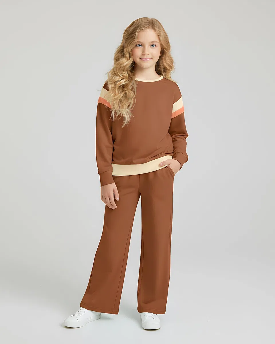 JiAmy Ensemble de vêtements d'automne 2 pièces pour filles - Tenue à manches longues et pantalons élégants pour 3 à 12 ans
