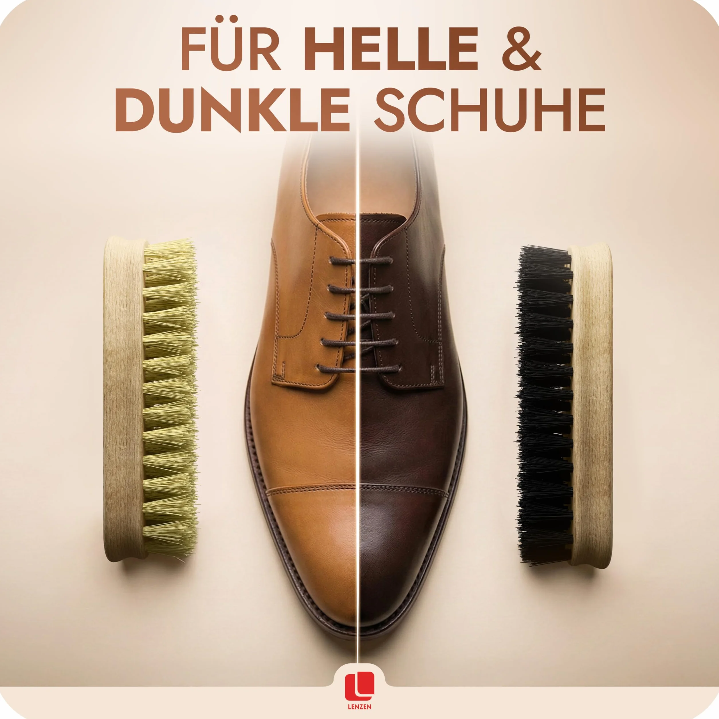 Set de Brosses à Chaussures I Kit de 5 Pièces: 2 Brosses de Polissage, 2 Brosses pour Appliquer le Cirage, 1 Brosse Dure pour le Nettoyage