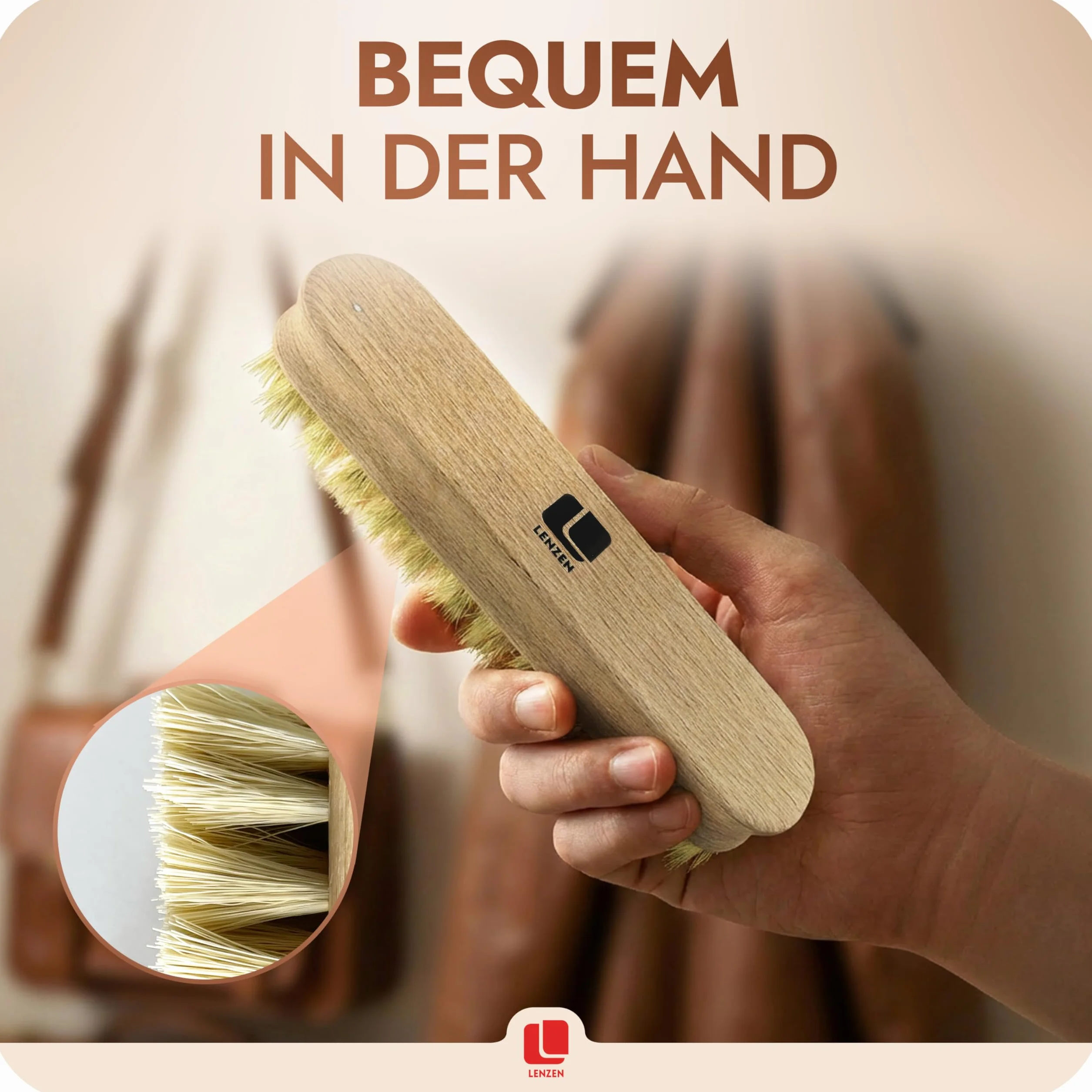 Set de Brosses à Chaussures I Kit de 5 Pièces: 2 Brosses de Polissage, 2 Brosses pour Appliquer le Cirage, 1 Brosse Dure pour le Nettoyage