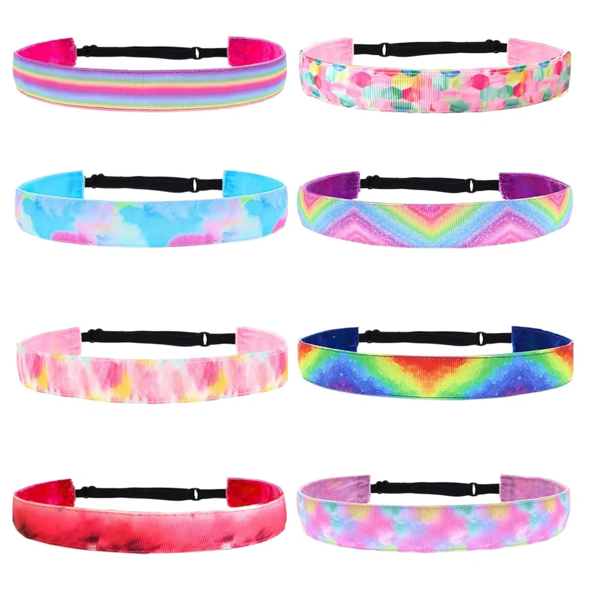 8 Pièces Lot Bandeaux Filles, Bandeau Cheveux Mode, Élastique Bandeau, Parfait Pour Le Sport, La Danse Ou d'Autres Activités De Loisirs