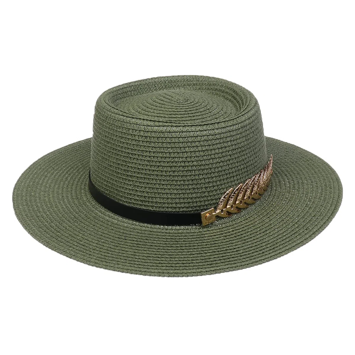 Femme Chapeau de Paille Panama Large Bord avec Boucle Capeline Eté Anniversaire Camping Plage