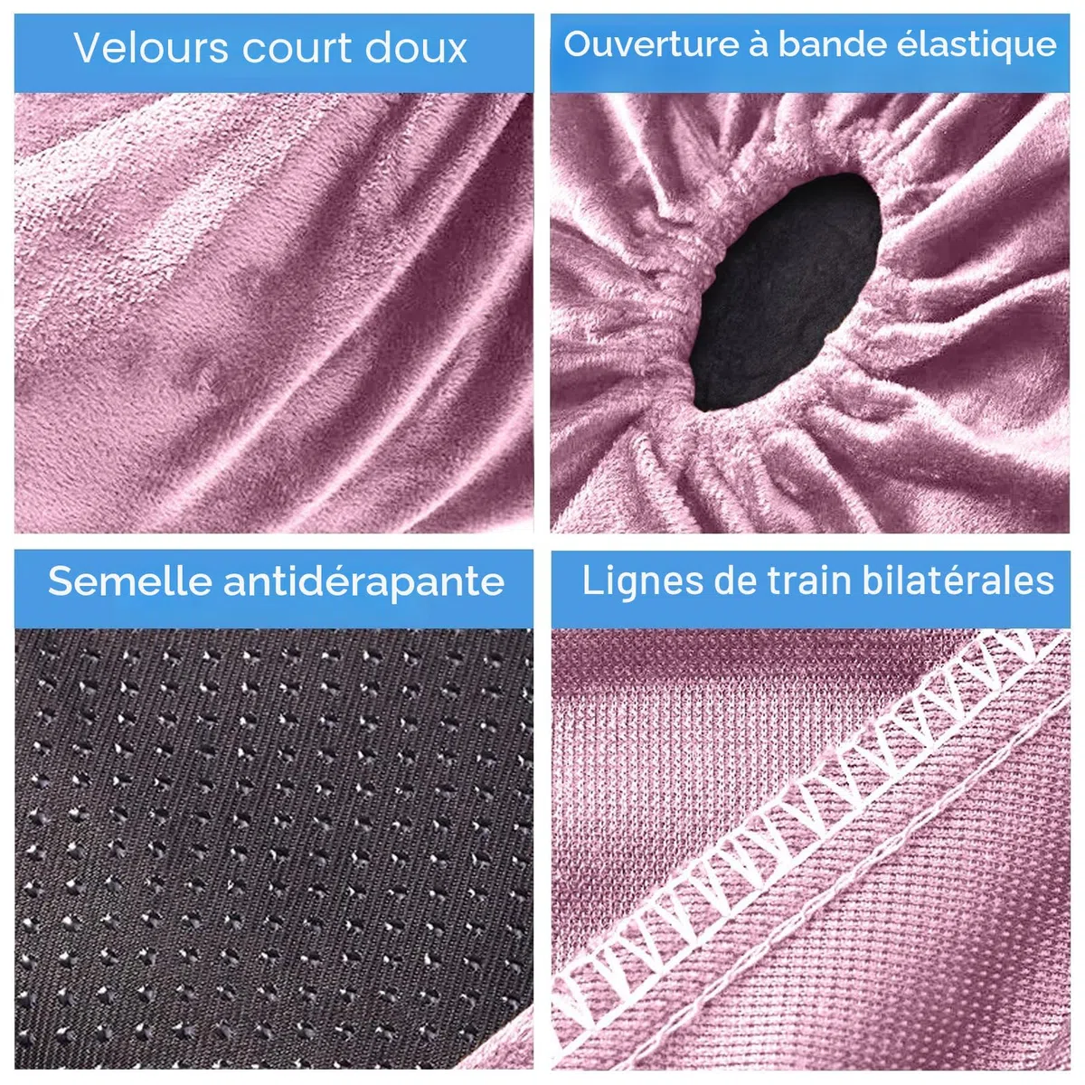 4 Pièces Surchaussures Lavable, Réutilisable Chausson Invité, Tissu de Flanelle Couvre Chaussure, Semelle Antidérapante Surchaussure, pour Maisons, Bureaux, Bibliothèques (Tailles 37-42)