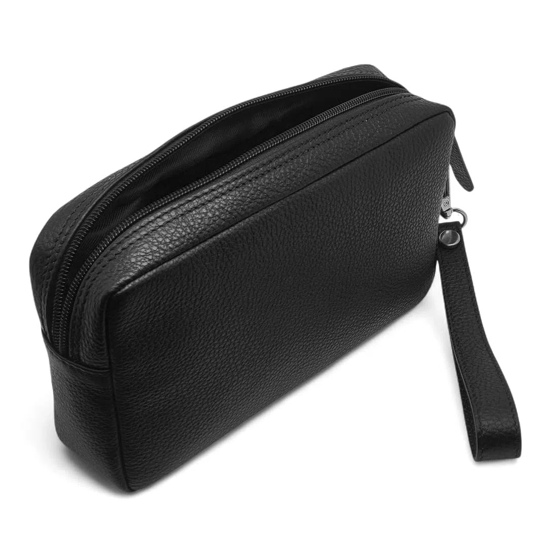 FAST WORLD SHOPPING Pochette de poignet en cuir véritable, sac pour homme avec poignée amovible, sac à main fabriqué en Italie, sac avec poignée sous bras, bureau voyage occasionnel 22 x 12 x 5 cm