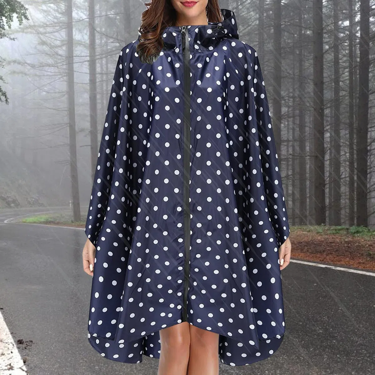 Imperméable Poncho avec Capuche Zip pour Adulte, Léger Imperméable Respirant Ripstop Poncho avec Capuchon pour Les activités de Plein air, Vestes de Pluie pour Homme et Femme