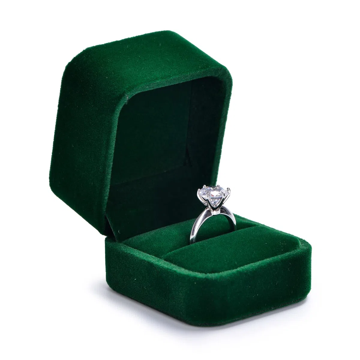 Oirlv Vert Foncé Velours Boite Bague,Boite a Bijoux,Ecrin Bague,Ring box pour Fiancaille Mariage Proposition Anniversaire Saint Valentin