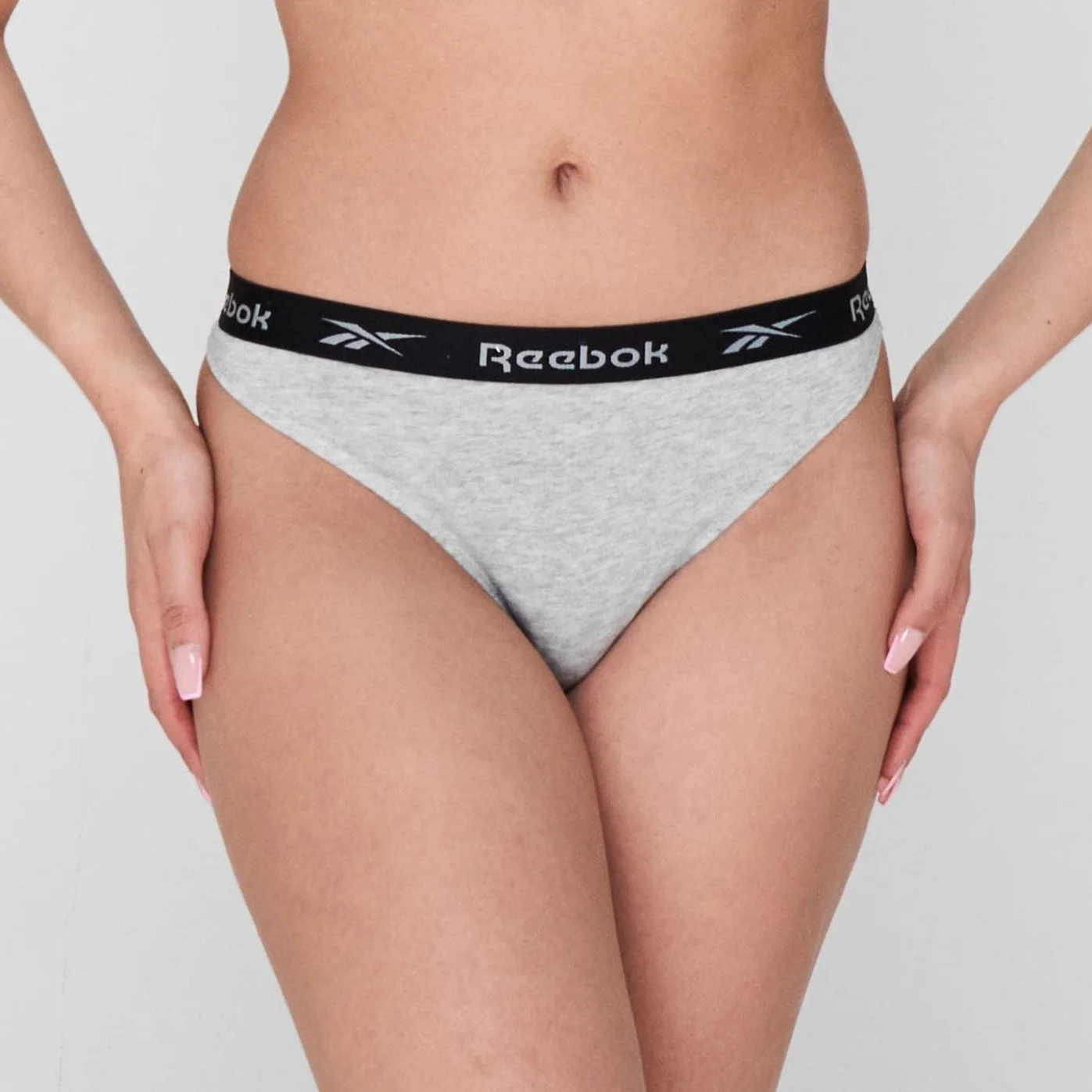 Reebok Reebok Carina Lot de 3 Slips pour Femme Noir/Blanc/Gris Chiné Couche de Base inférieure Femme (Lot de 3)