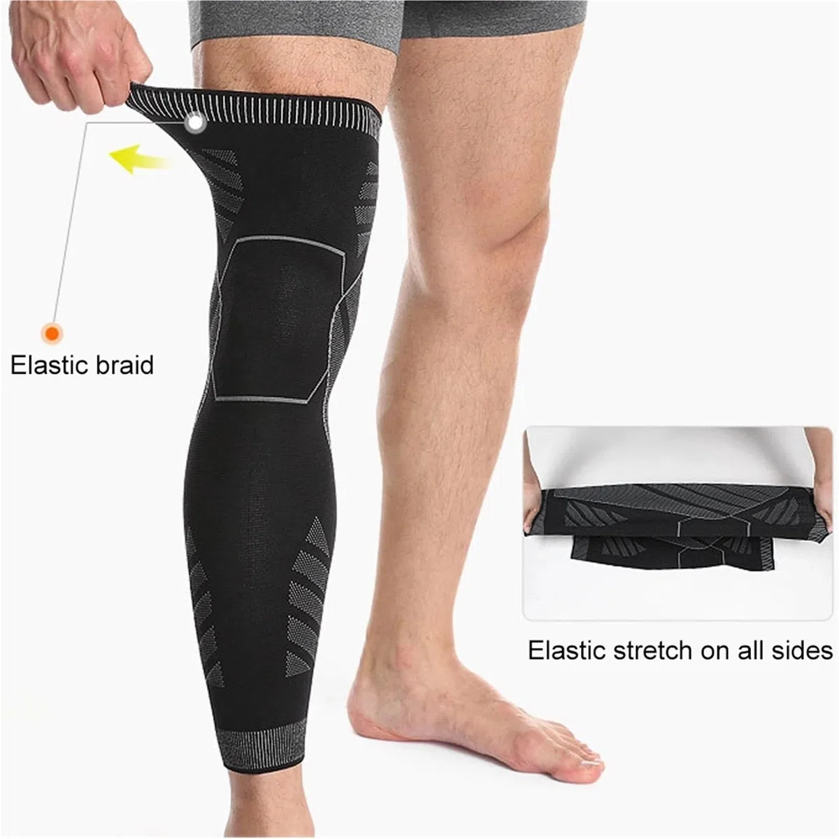 Manchon de Compression Jambe Manches longues de Compression for les jambes complètes, 1 pièce, protection du genou, for hommes et femmes, basket-ball, cyclisme Pour le sport