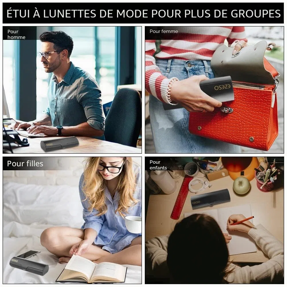 Étui à lunettes rigide fin et léger pour homme pour petite monture de lunettes