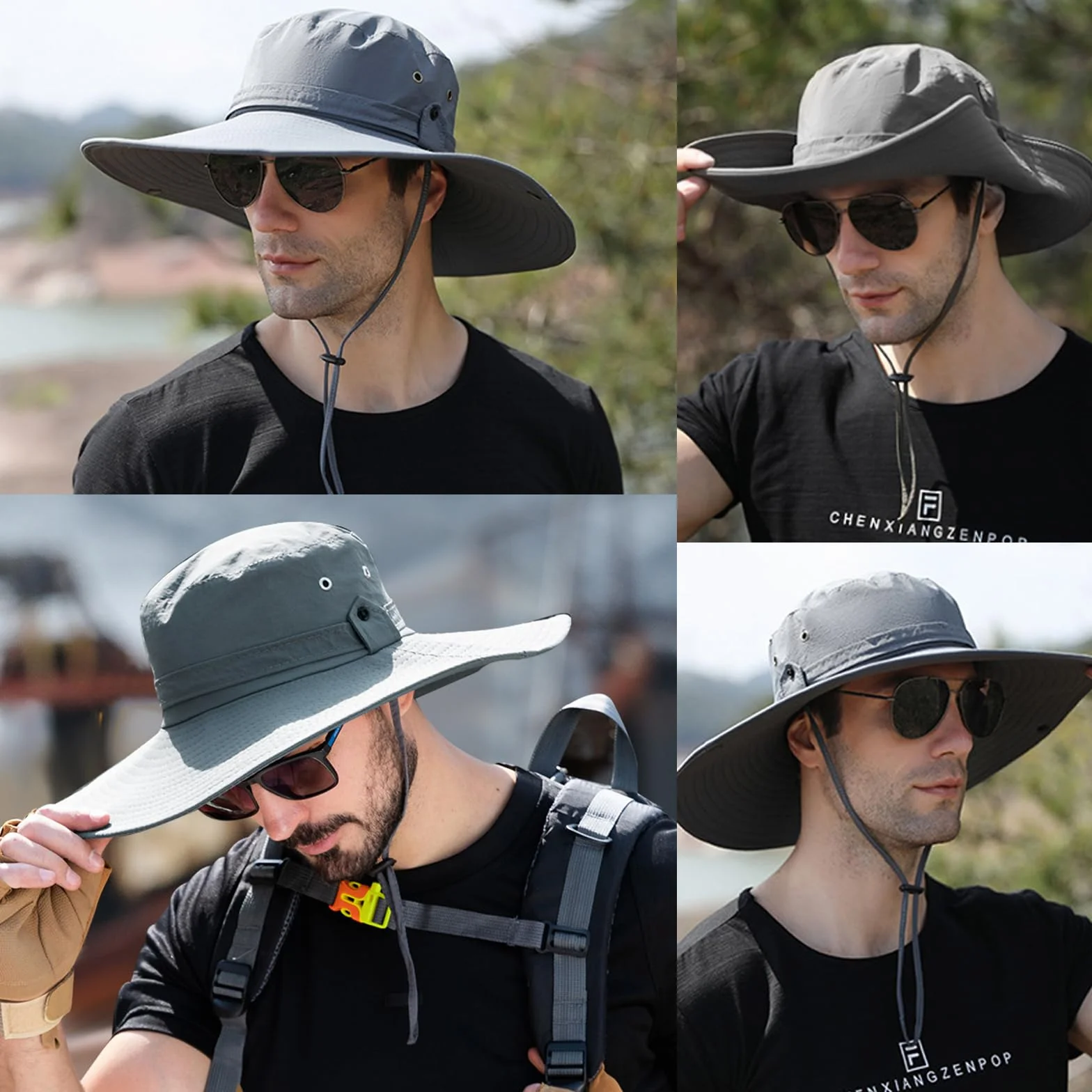 TYXHXTF Chapeau de Soleil Pêcheur Imperméable, Plein Air Voyage Pliable, Seau Pluie Protection, Pour Hommes et Femmes