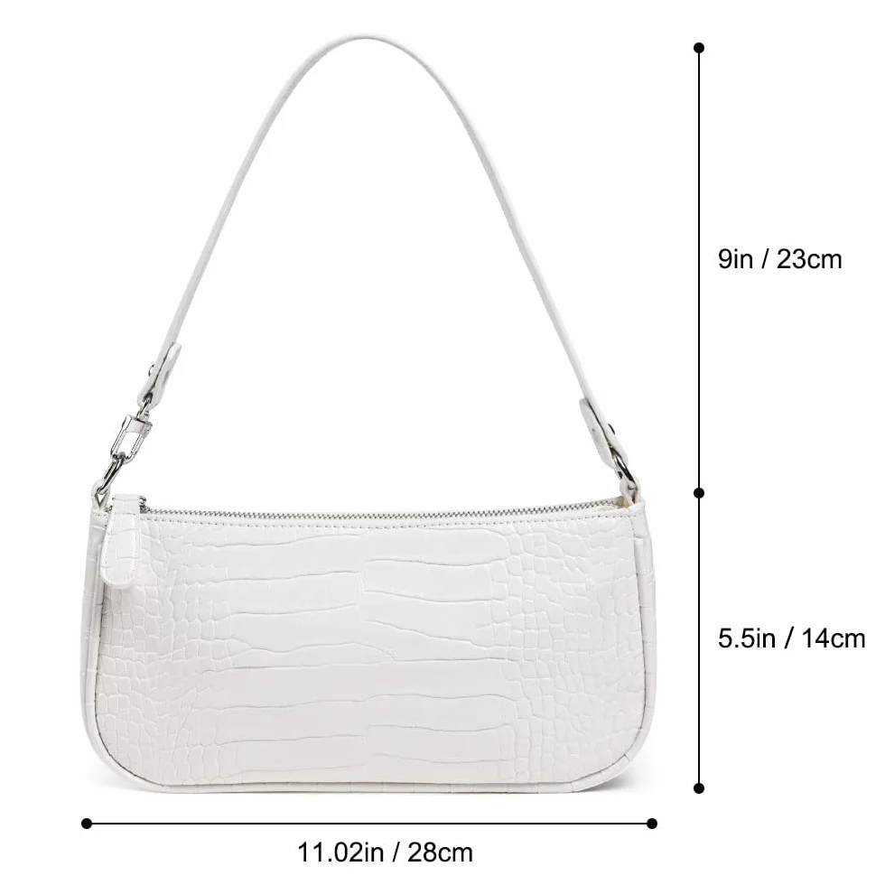 Aucuu Sac à Bandoulière en Cuir pour Femme, Mini Sac à Main avec Motif Crocodile Rétro en Cuir PU Souple, Petit Sac à Bandoulière Classique pour Femme des années 90 Mini Sacs avec Chaîne
