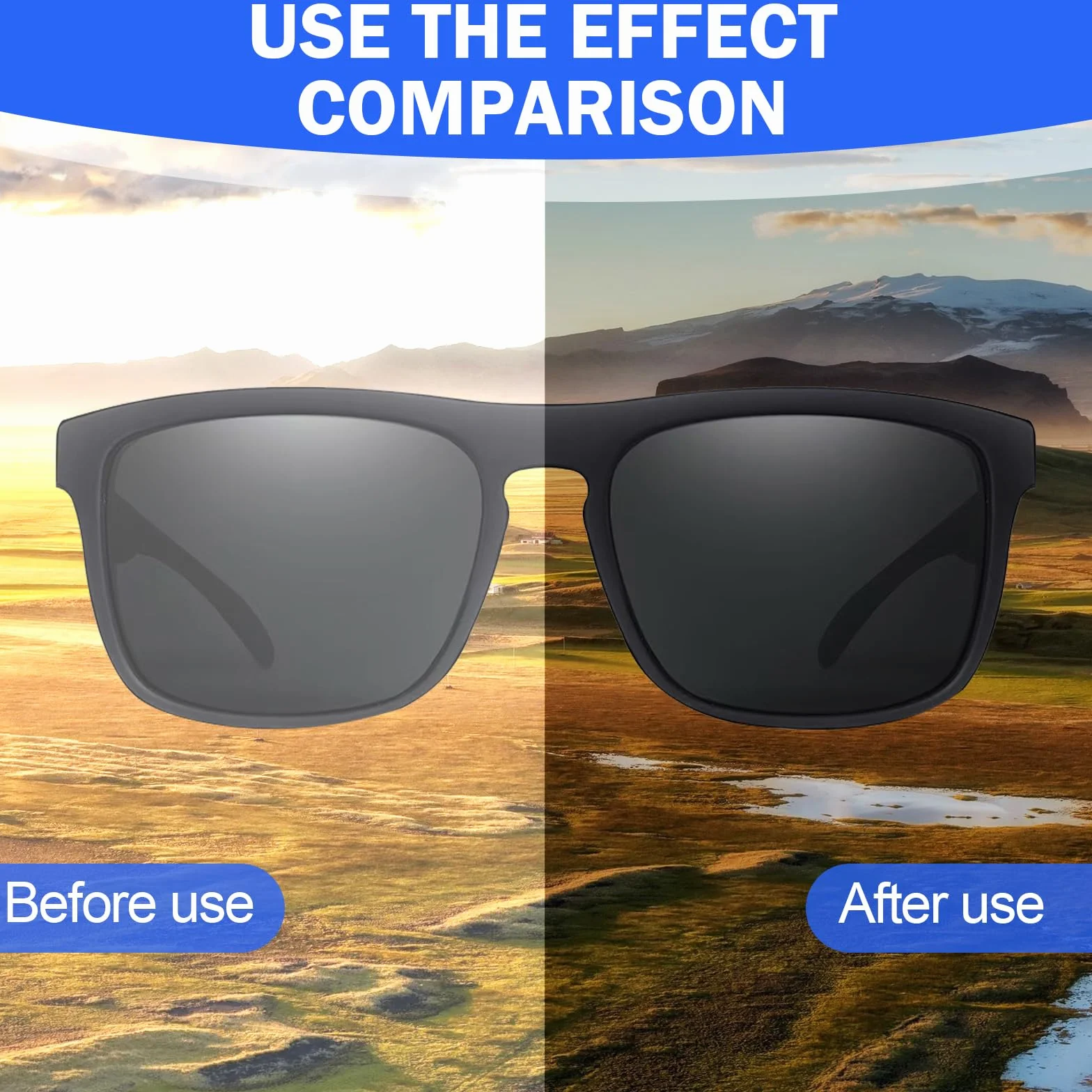 Lot de 4 paires de Lunettes de Soleil Lunettes de Soleil Polarisées pour Homme Femme Disponibles UV Protection